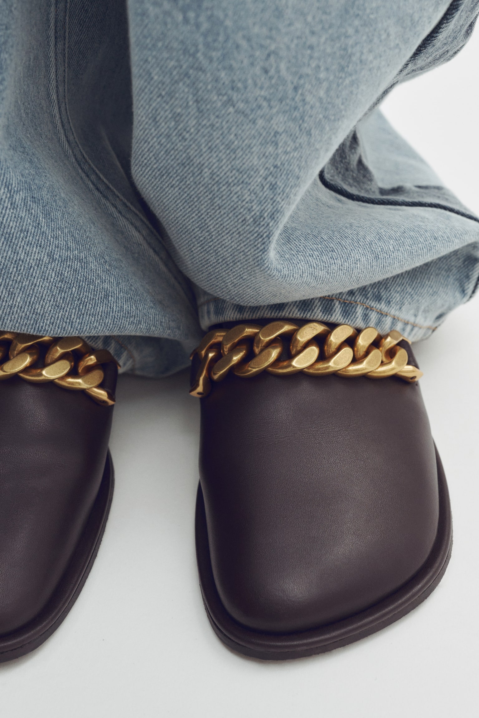 Chain-Detail Loafers-Dark brown - 5