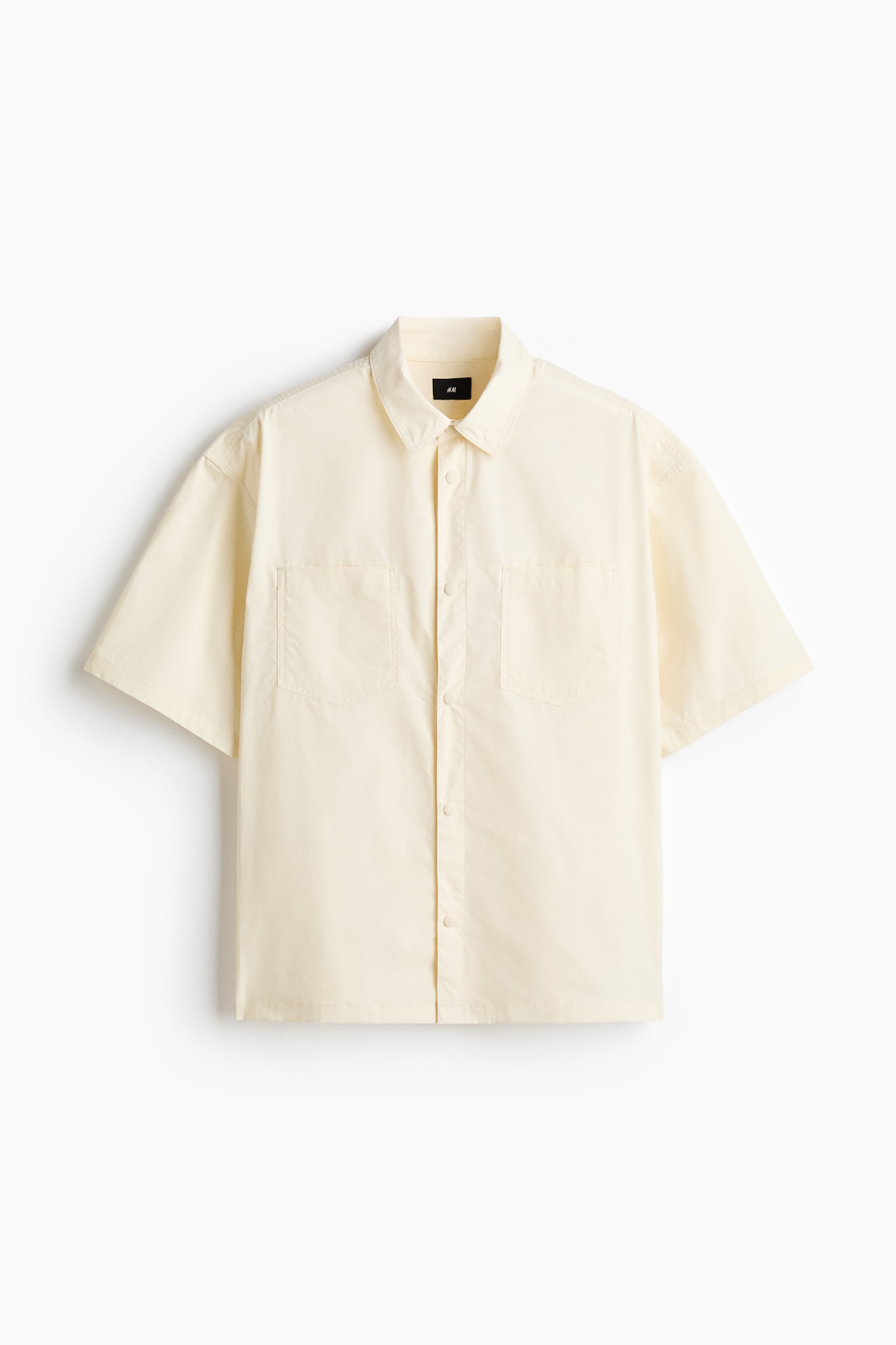 Loose Fit Short-sleeved cotton shirt - Màu kem/Màu đen/Màu xanh lá khói