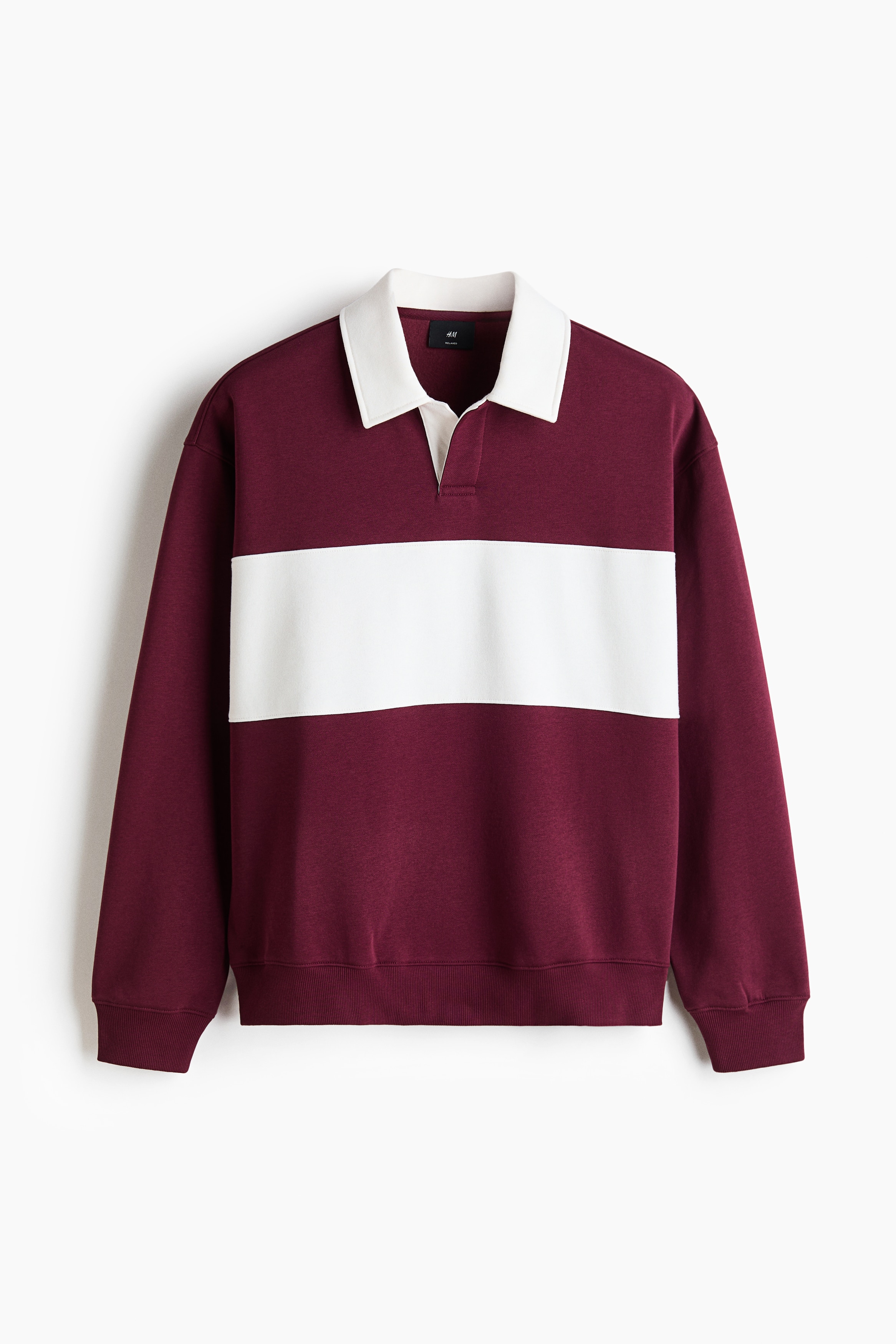 Loose Fit Rugby sweatshirt - Burgundy/Colour block/Light grey marl/Colour block