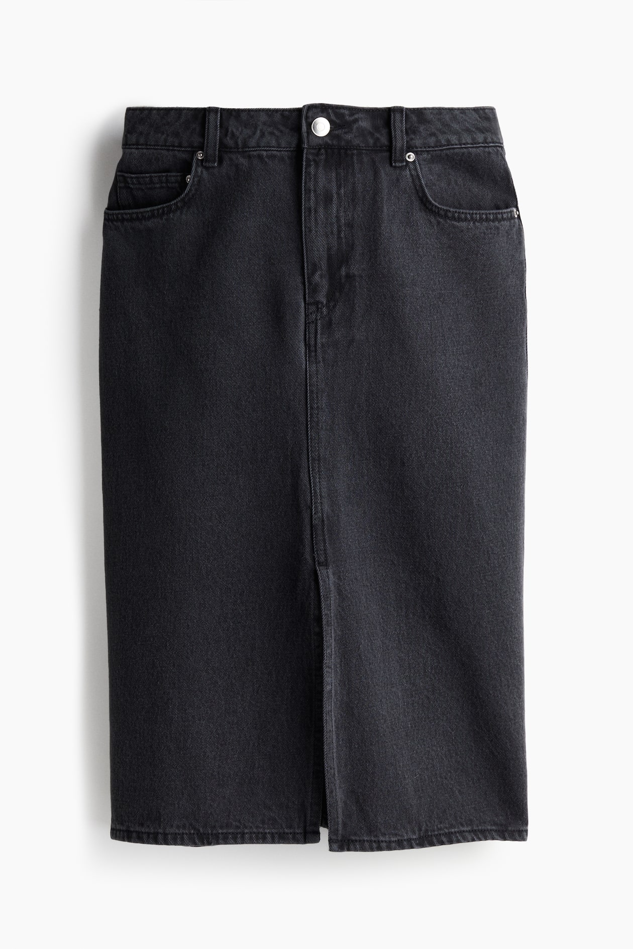 Knee-length denim skirt Black Ladies H&M