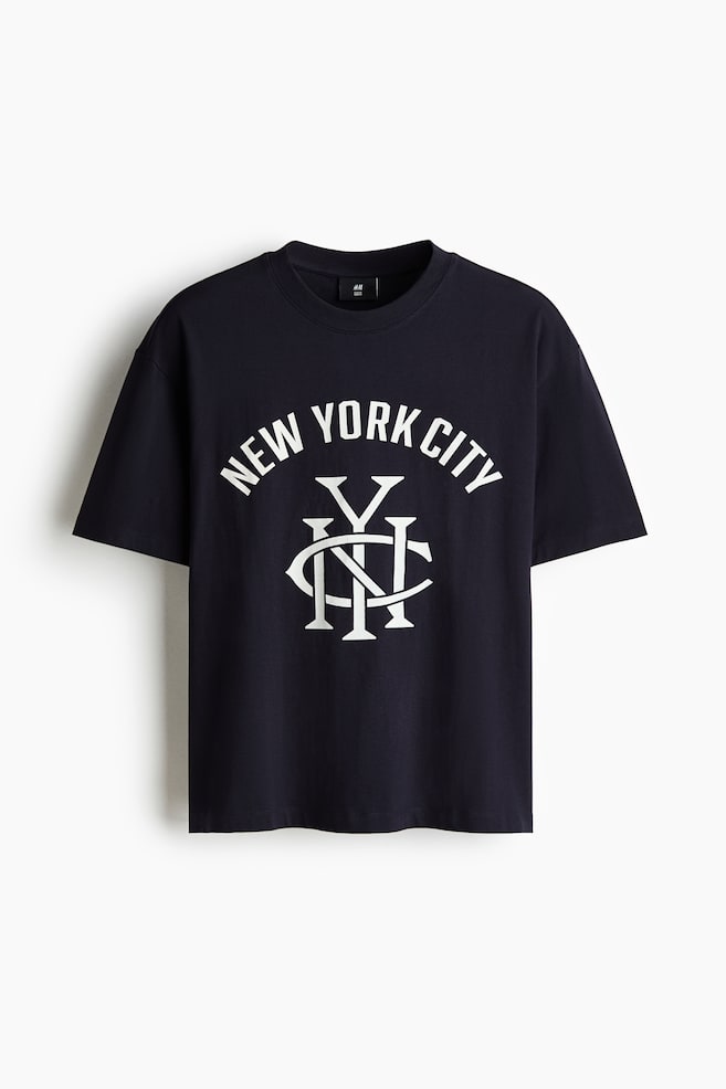 Loose Fit Printed T-shirt - Dark blue/New York City/Light grey marl/Newport/White/New York City - 1