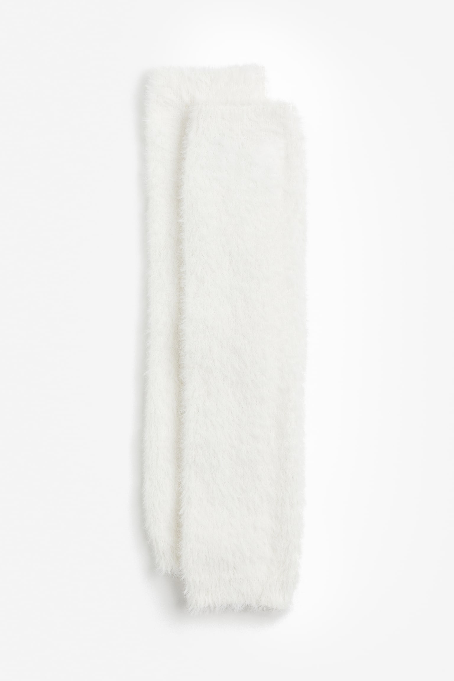 Fluffy sports leg warmers - White