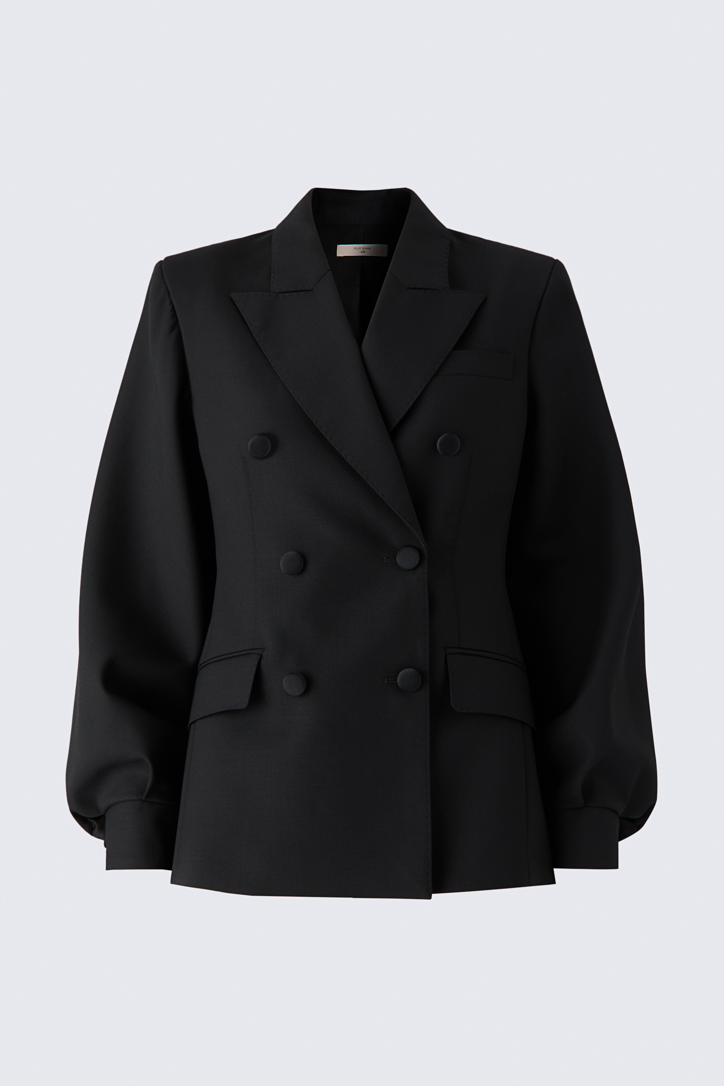 Cape-detail wool blazer - Black