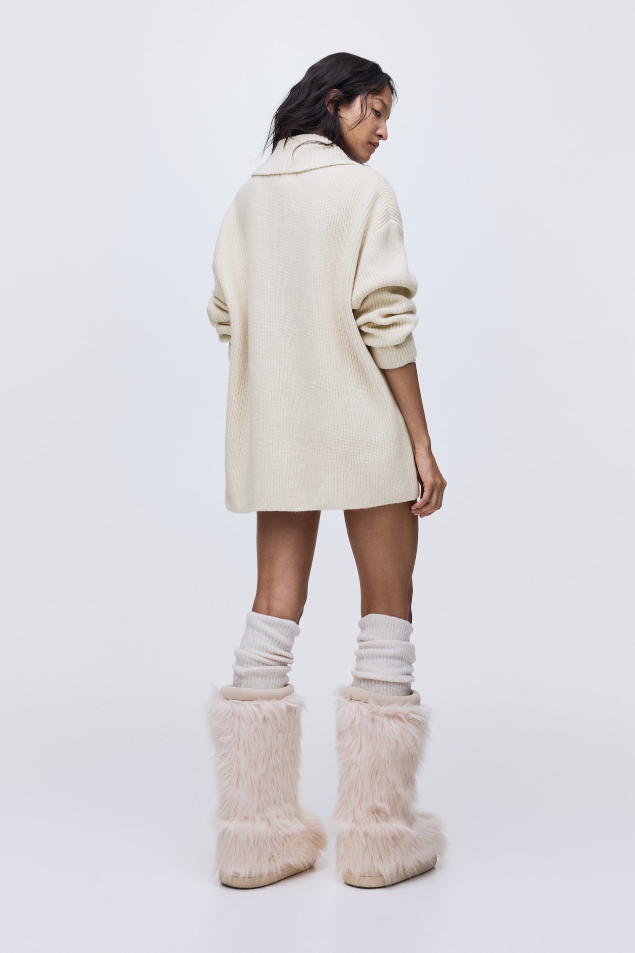 Rib-Knit Shawl-Collar Sweater - image 5