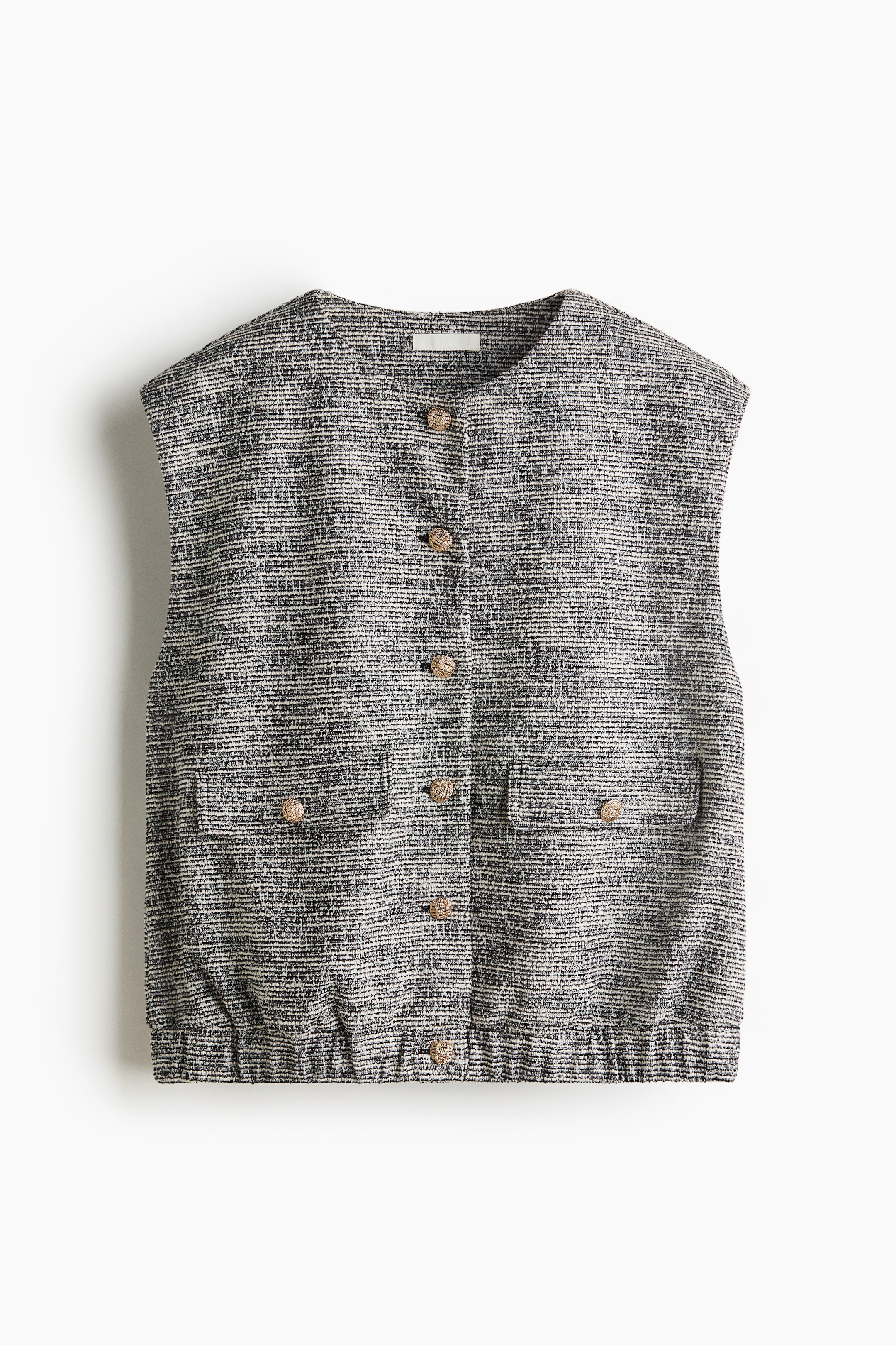 Oversized Bouclé-Knit Vest