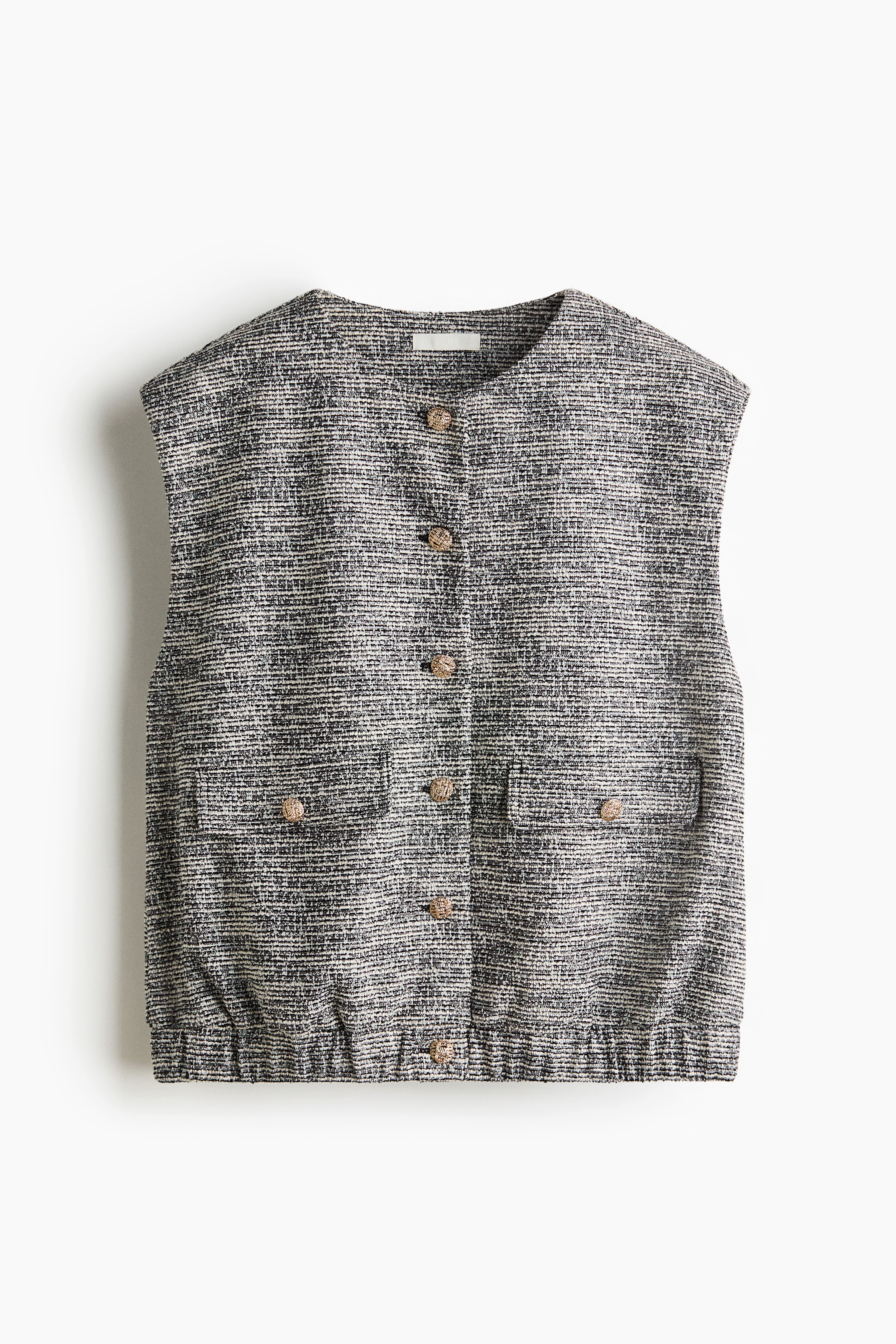 Oversized Bouclé-Knit Vest