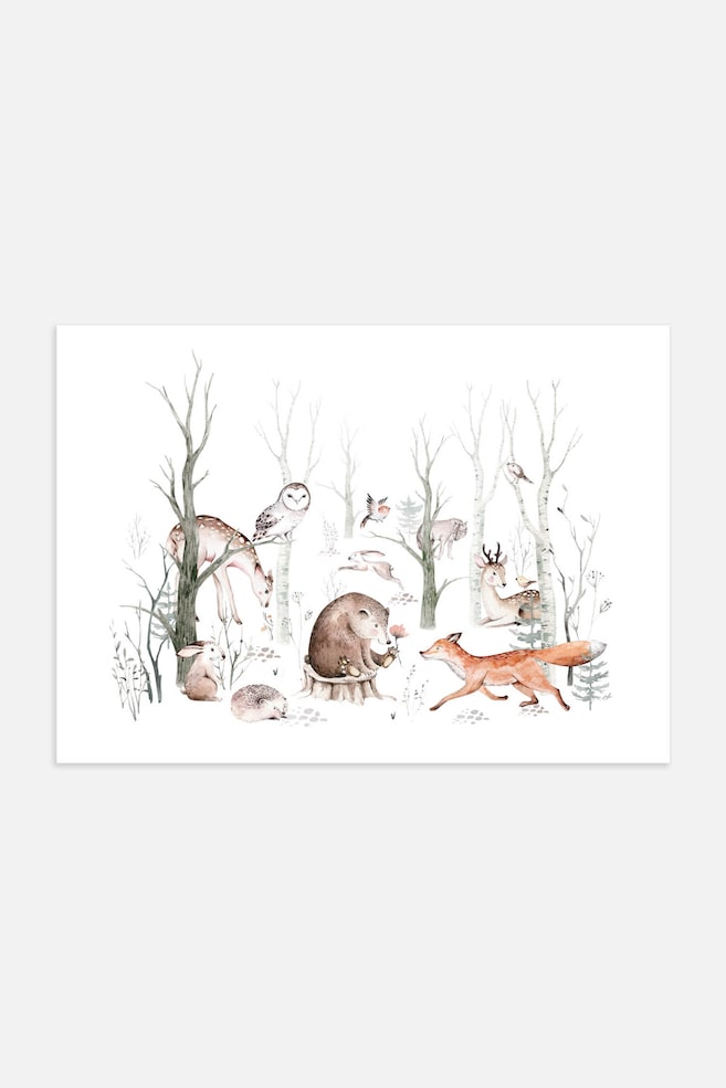 Forest Friends Poster - Brown/white - 1
