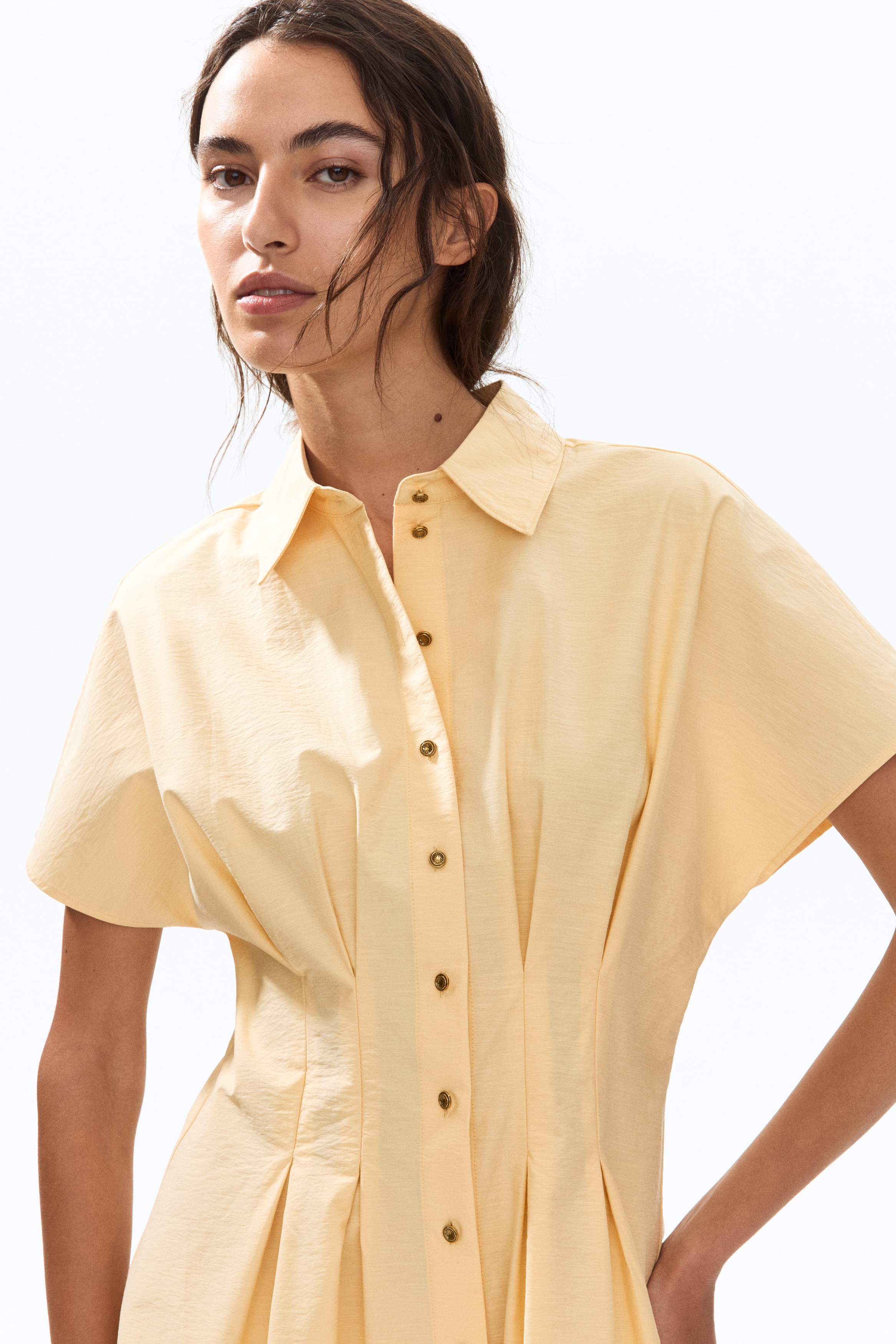 h&m yellow shirt dress Women's Yellow Shirt Dresses