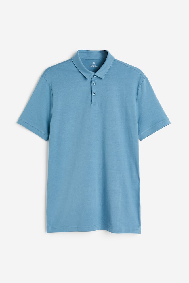 Slim Fit Polo shirt - Blue/White/Light grey marl - 1
