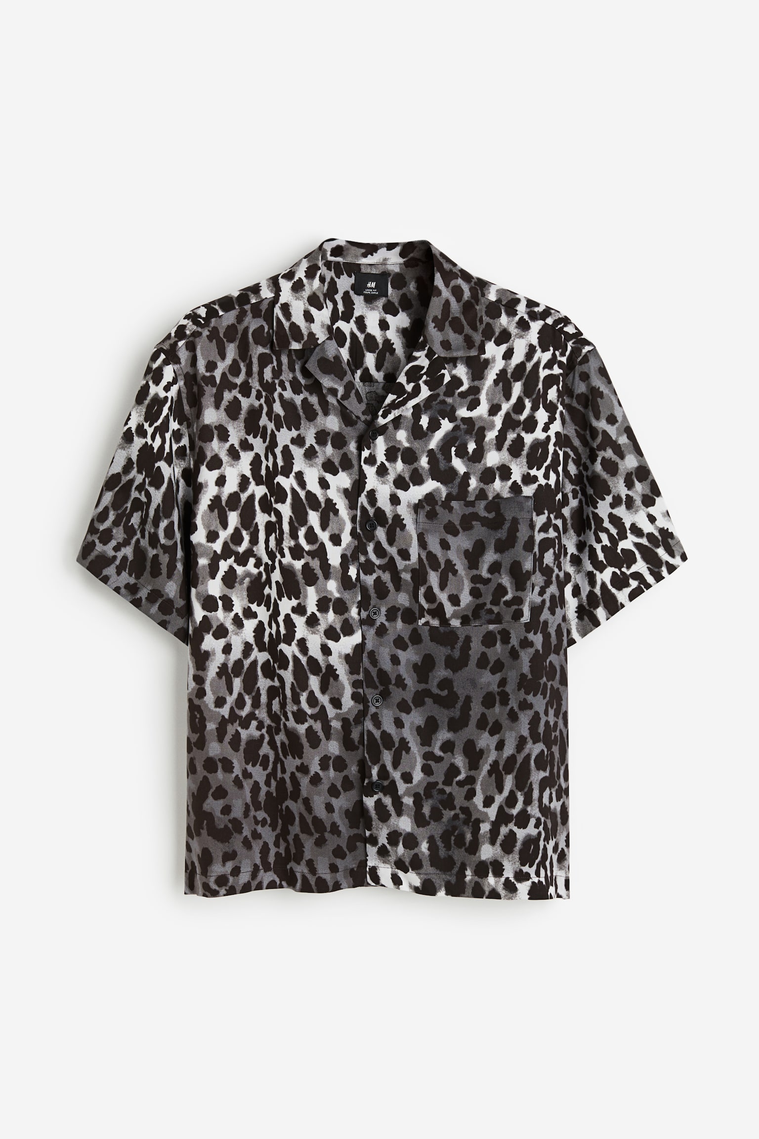 Loose Fit Lyocell Resort Shirt - Grey/Leopard print/Purple/Leopard print - 2