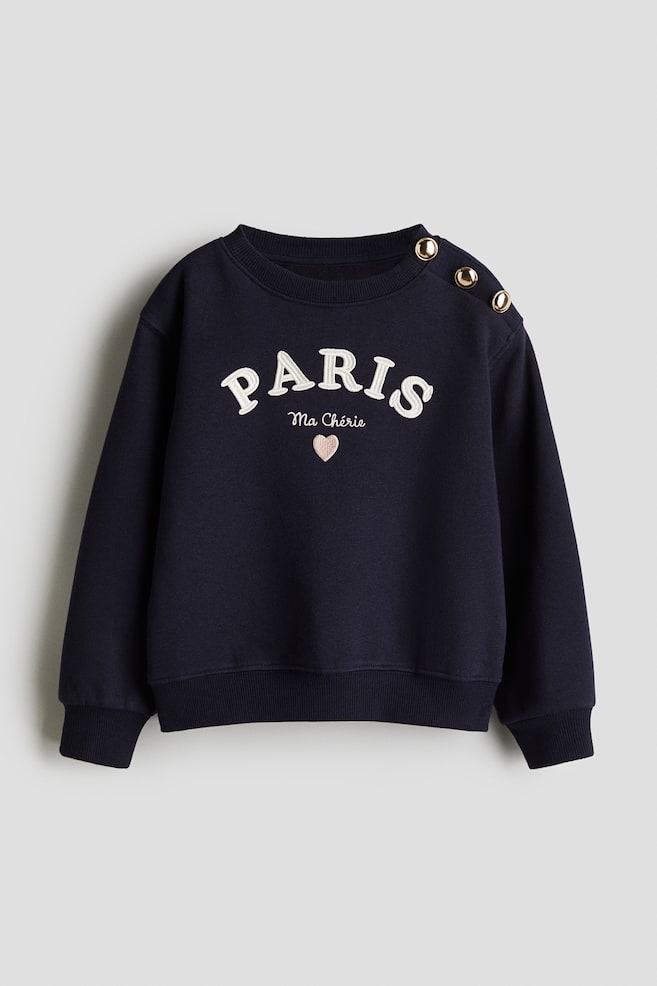 Sweatshirt - Navy blue/Paris/White/rainbow/Black/hearts/White/Amour - 1