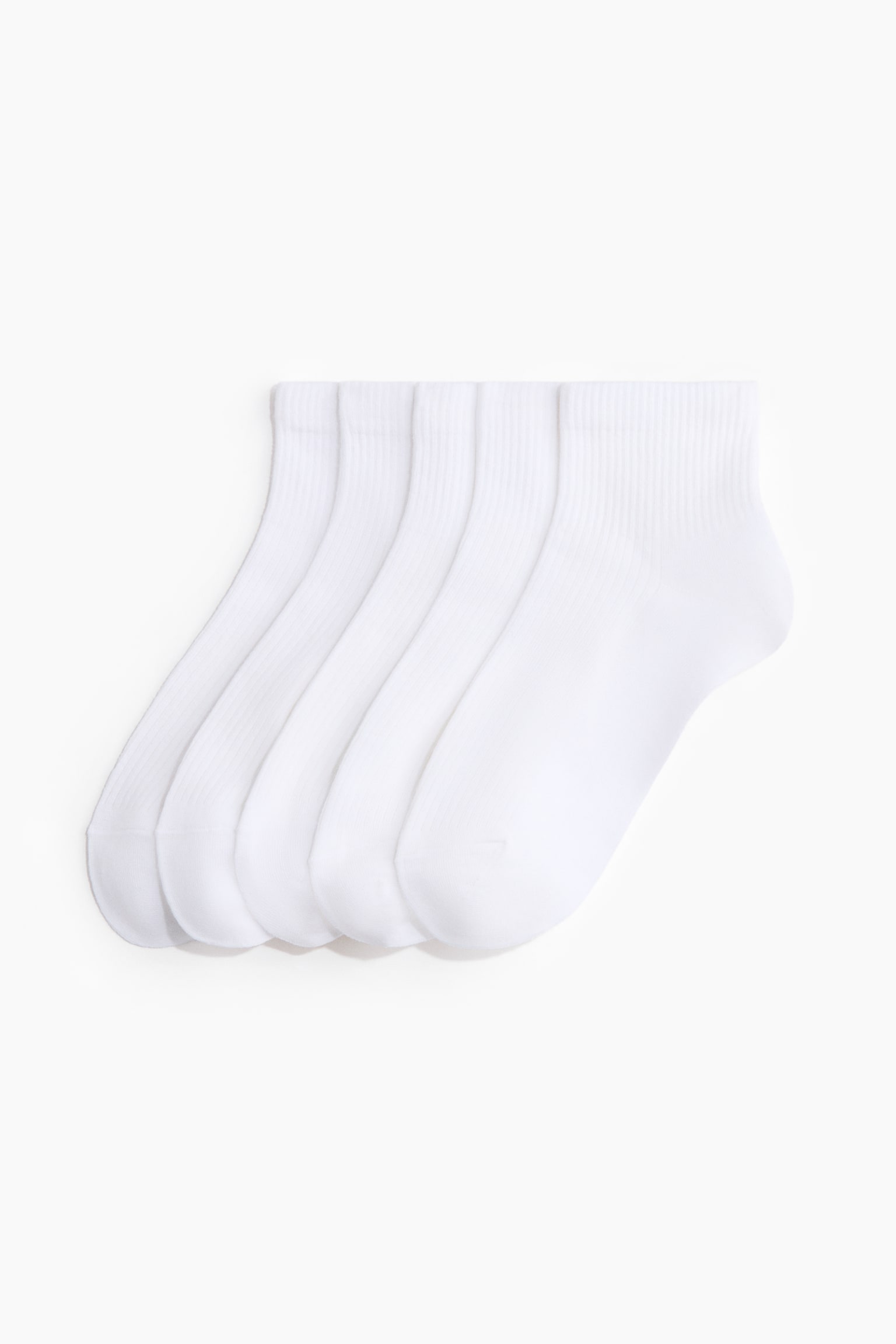 5-pack ankle socks - White