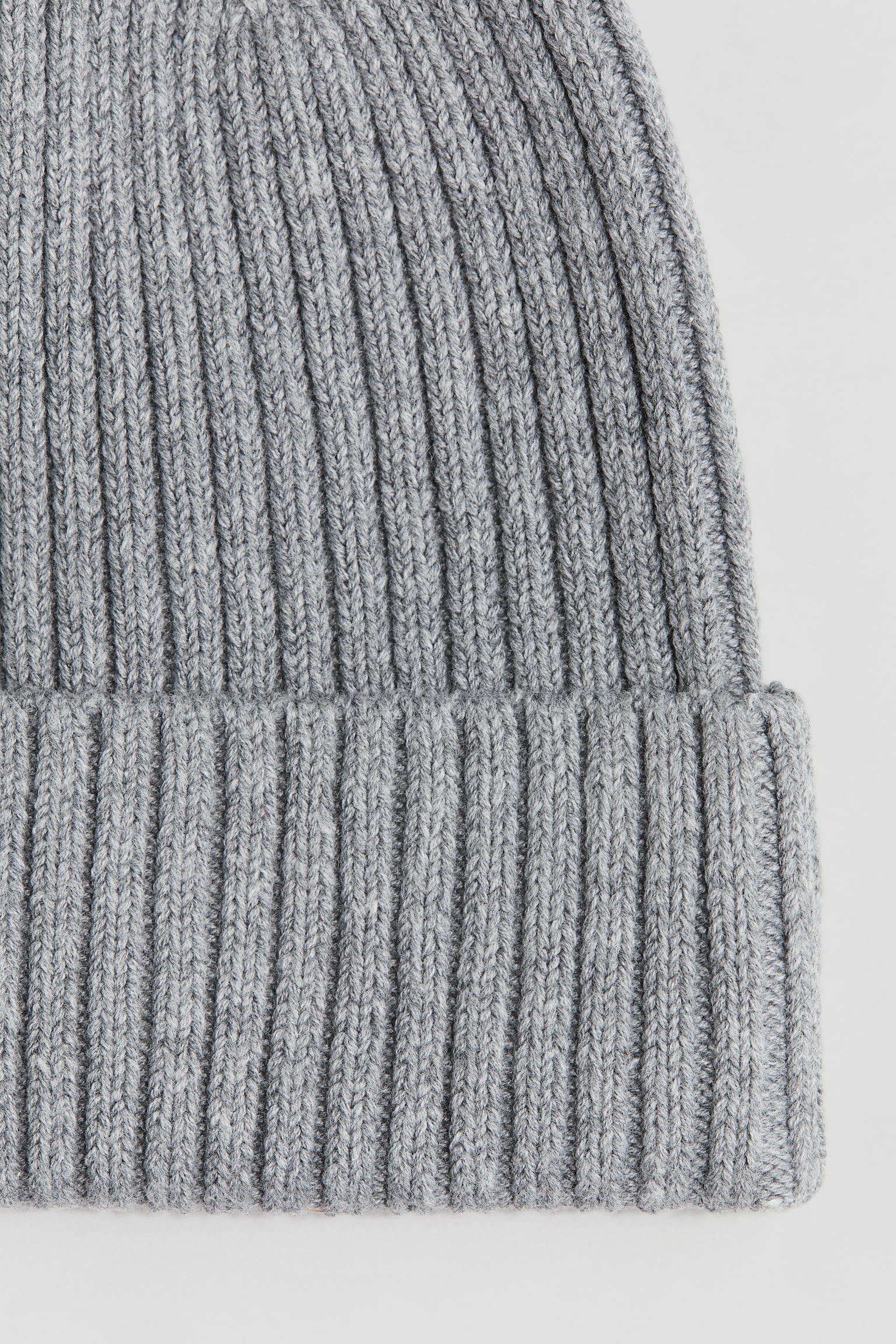 Rib-knit beanie - Grey marl/Black - 2