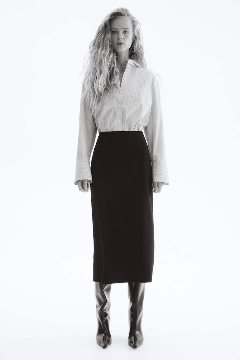 Robe longue en tricot - Gris clair chiné - FEMME | H&M CA