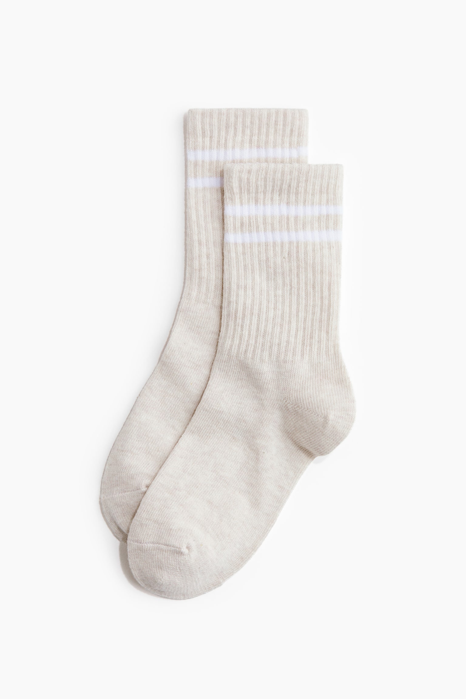 3-pack Calcetines deportivos con DryMove™ - Blanco/Beige/Blanco/Blanco/Franjas/Rosa/Blanco - 2