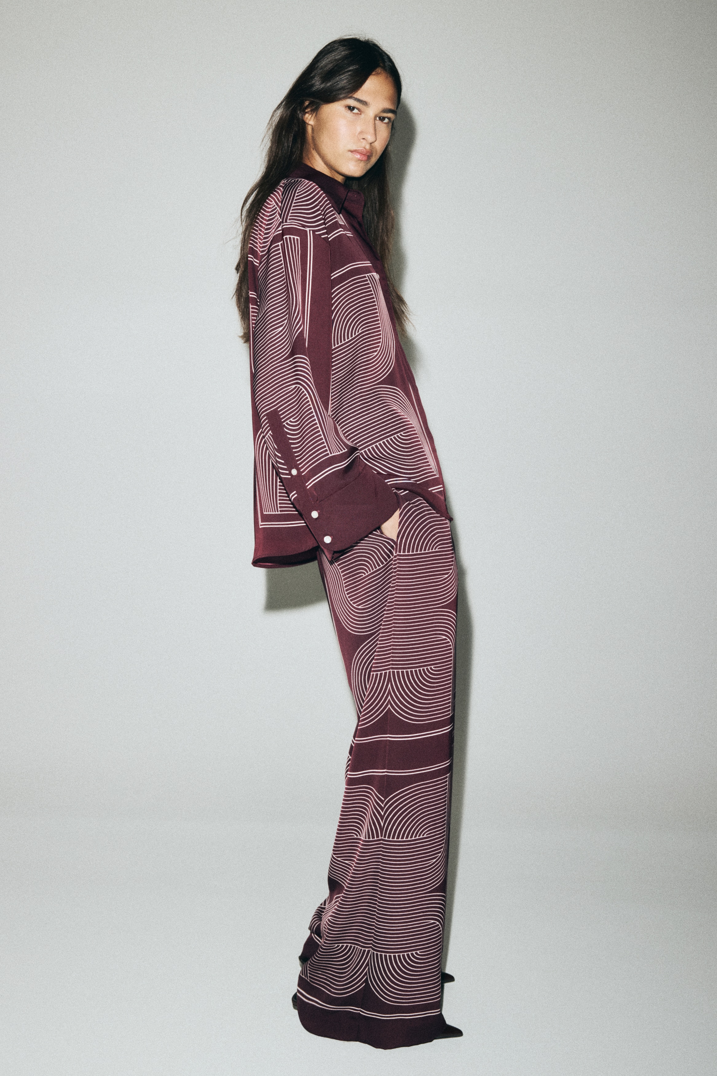 Oversized twill shirt