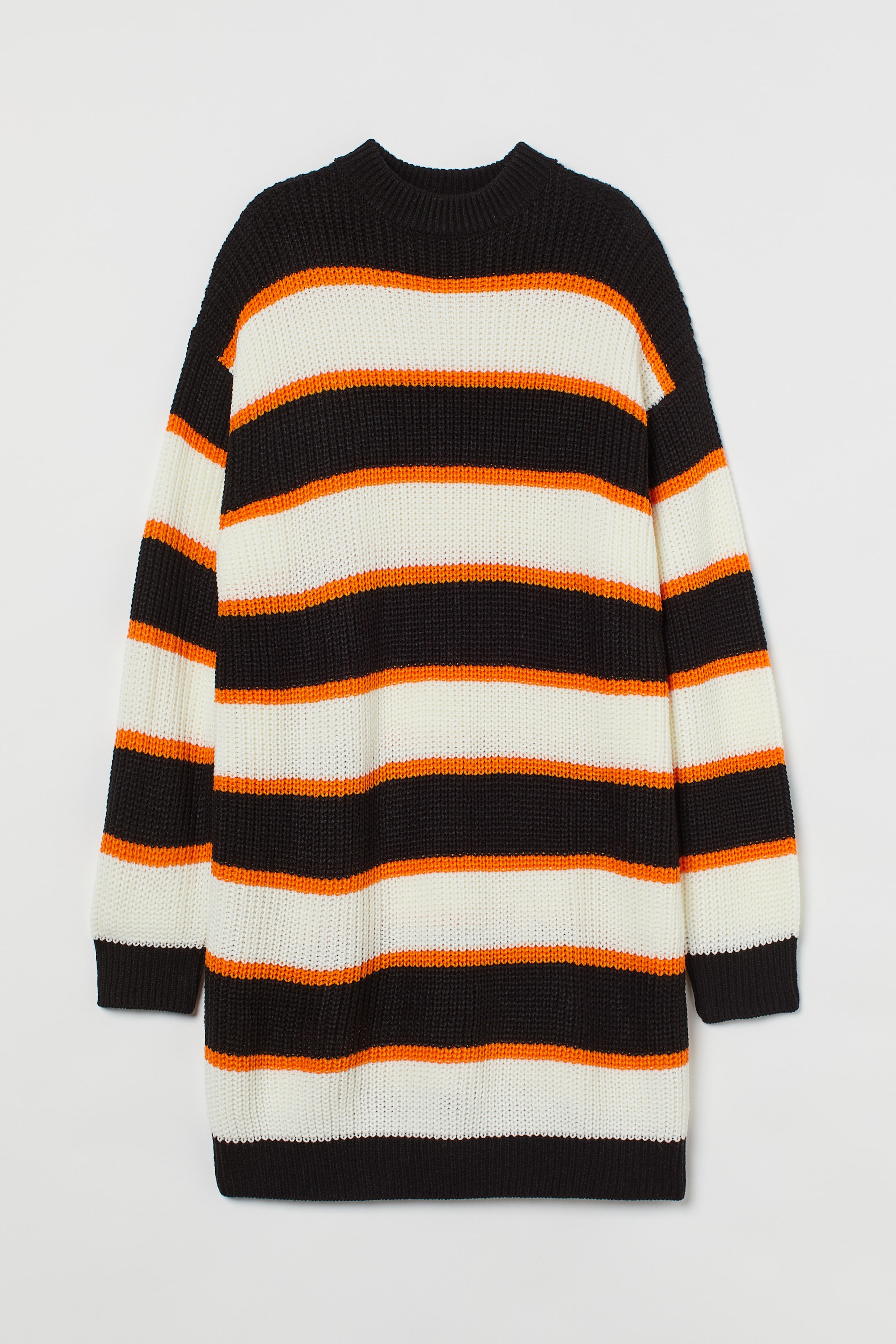 View larger image: Knitted dress - Black/Orange striped - Ladies | H&M IN 1