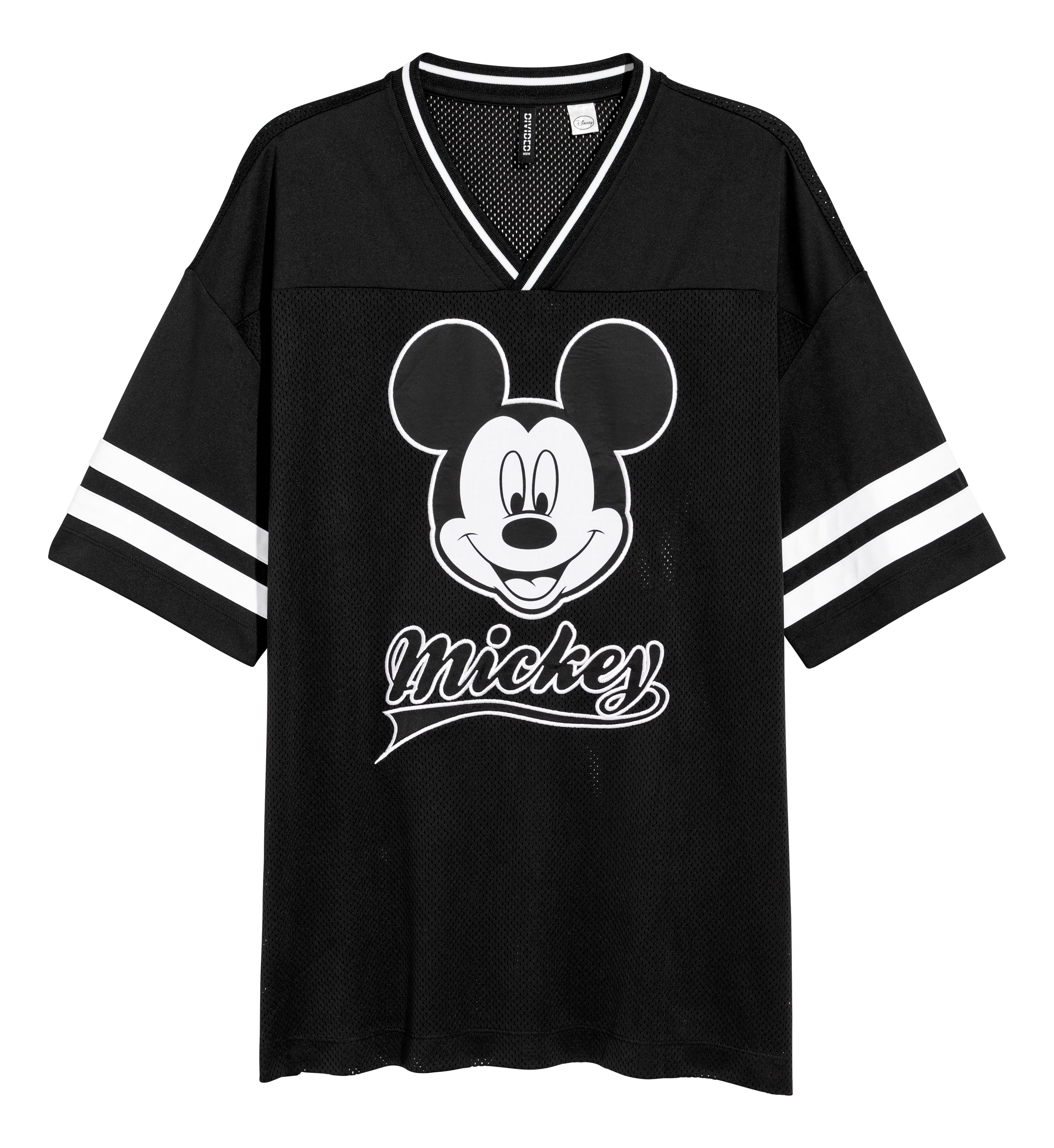 Mesh T shirt Black Mickey Mouse Ladies H M GB