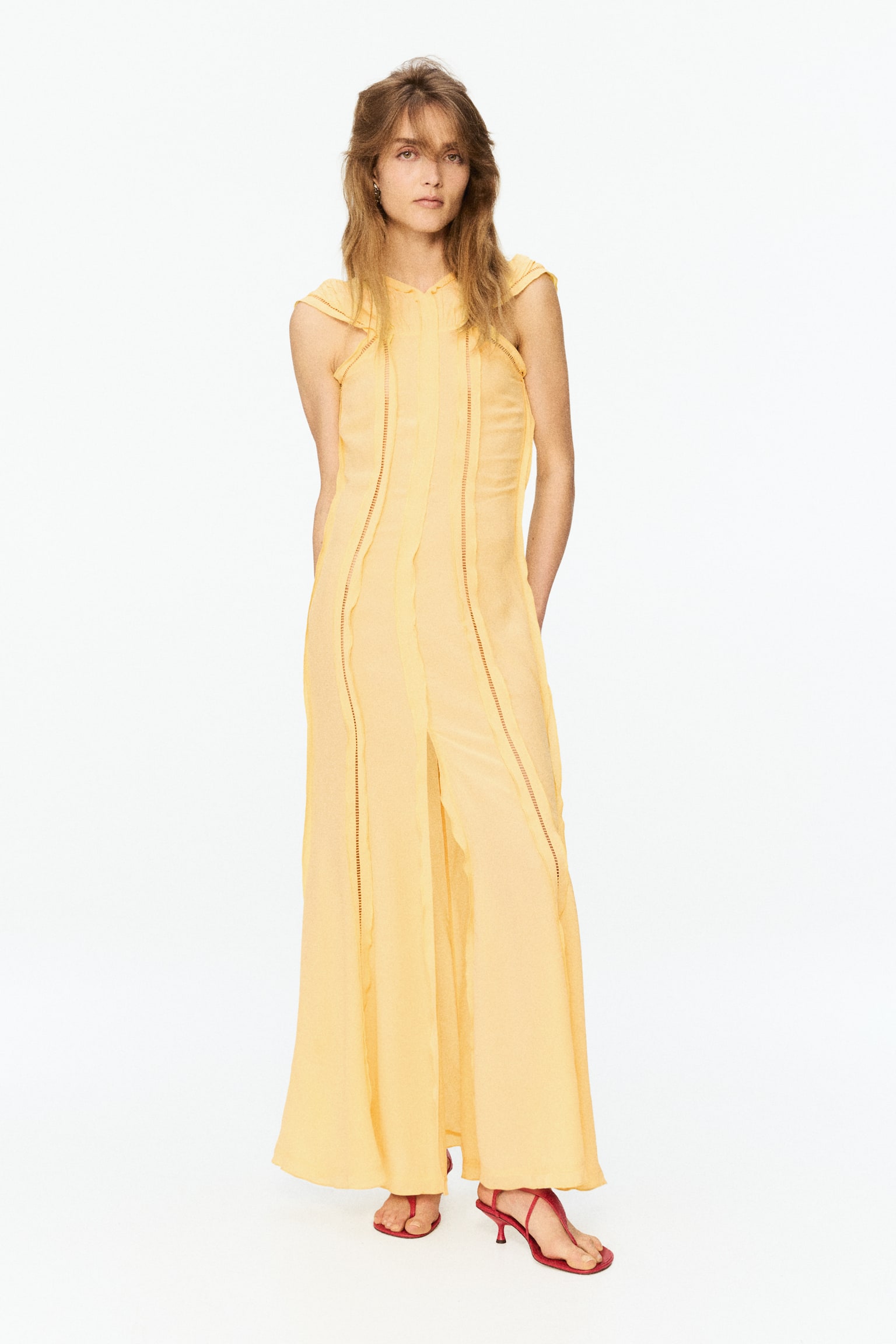 Женское платье H&M Ruffled Open-Back, цвет: Жёлтый — фото 3