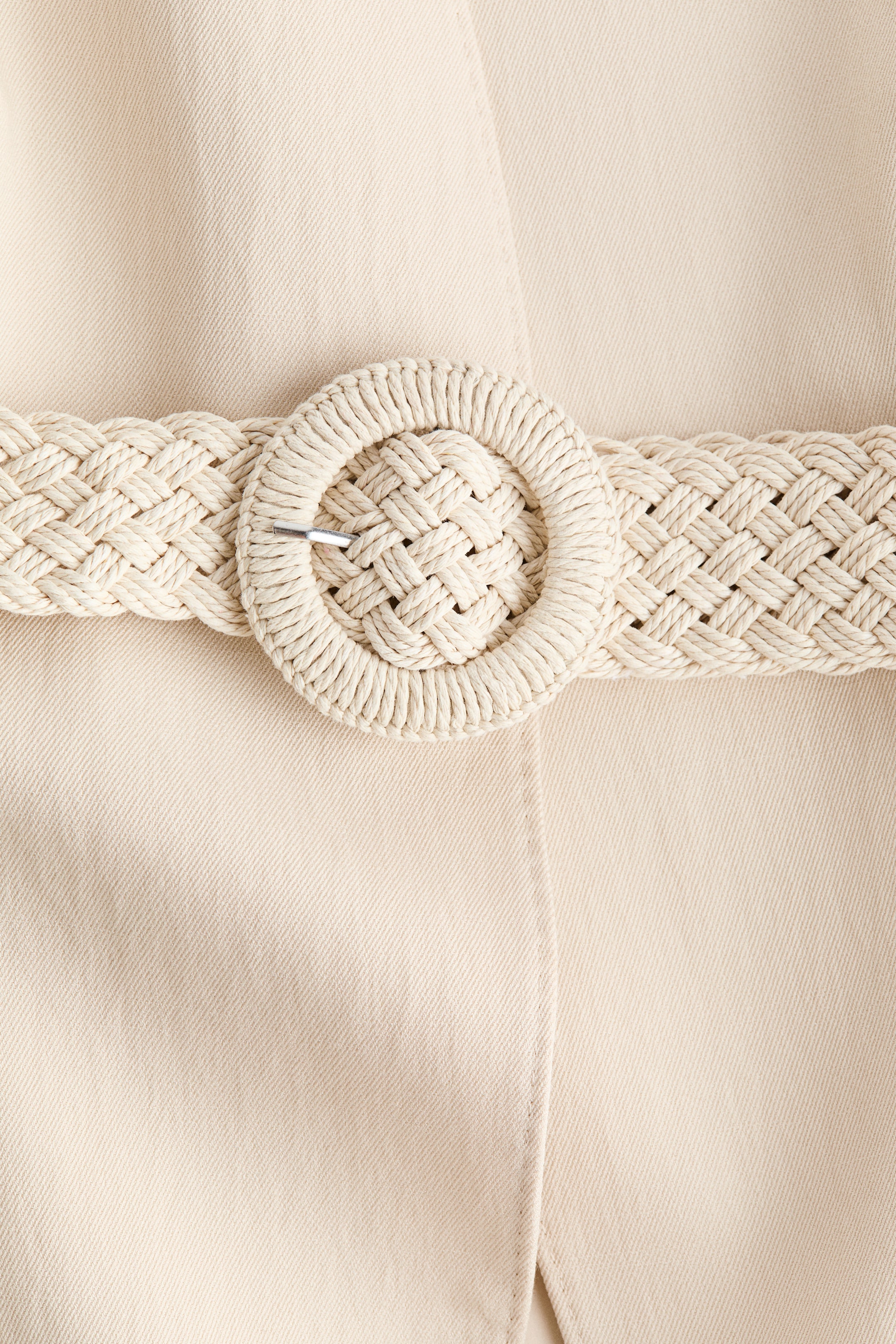 Belted Lapelless Jacket
