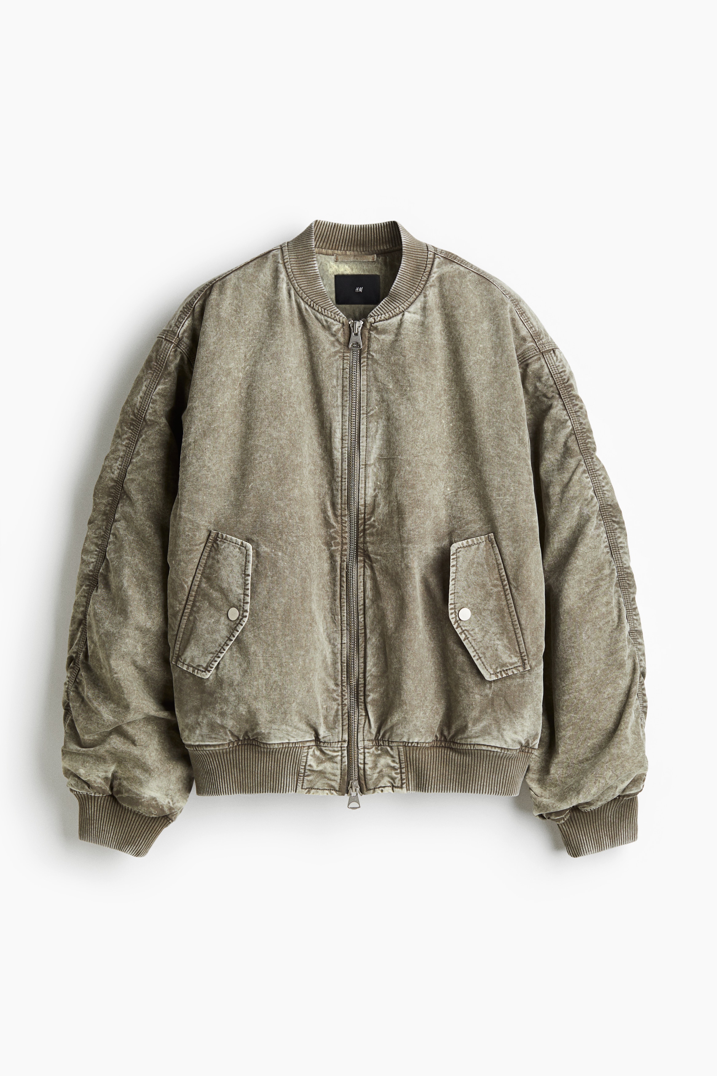 Washed bomber jacket - Dusty green