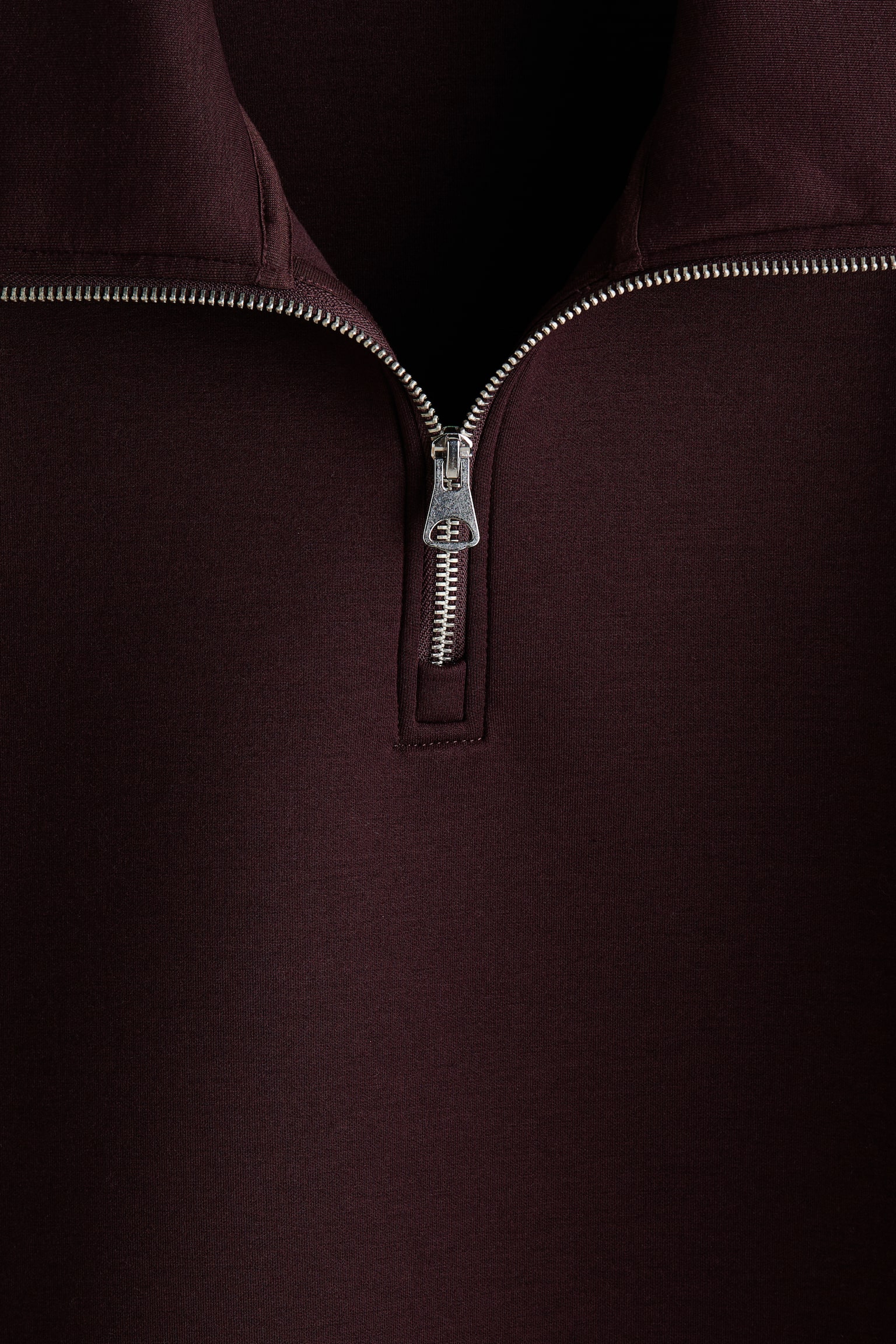 Loose Fit Zip-top scuba sweatshirt - Burgundy/Black - 4