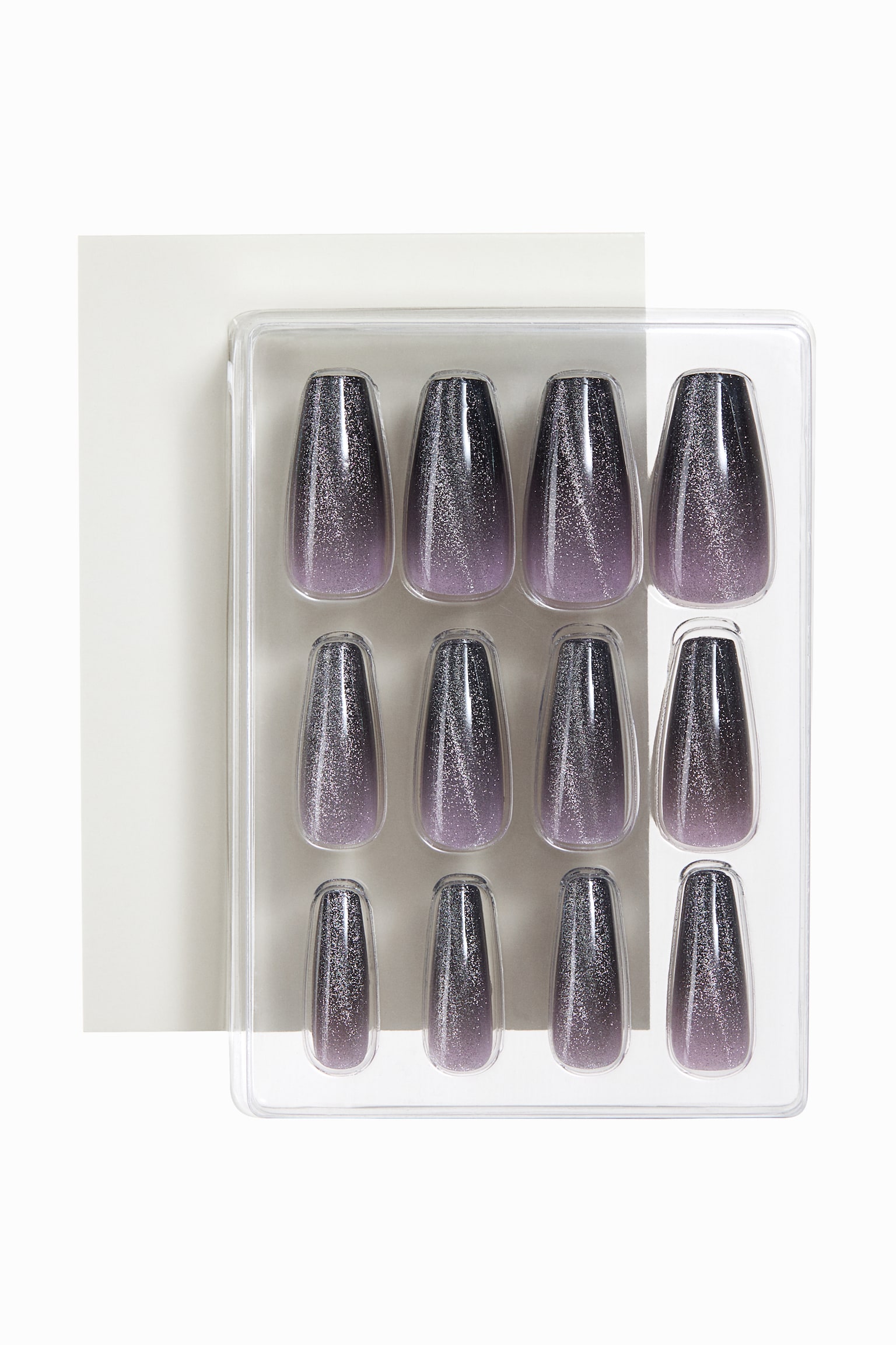 Press-on nails - Dark purple/Grey/Silver-coloured/Blue Aura/Blue Swirl/Cherry French Tip/Red Glitter/Purple Glitter Chrome/French Silver Chrome/Dark red - 2