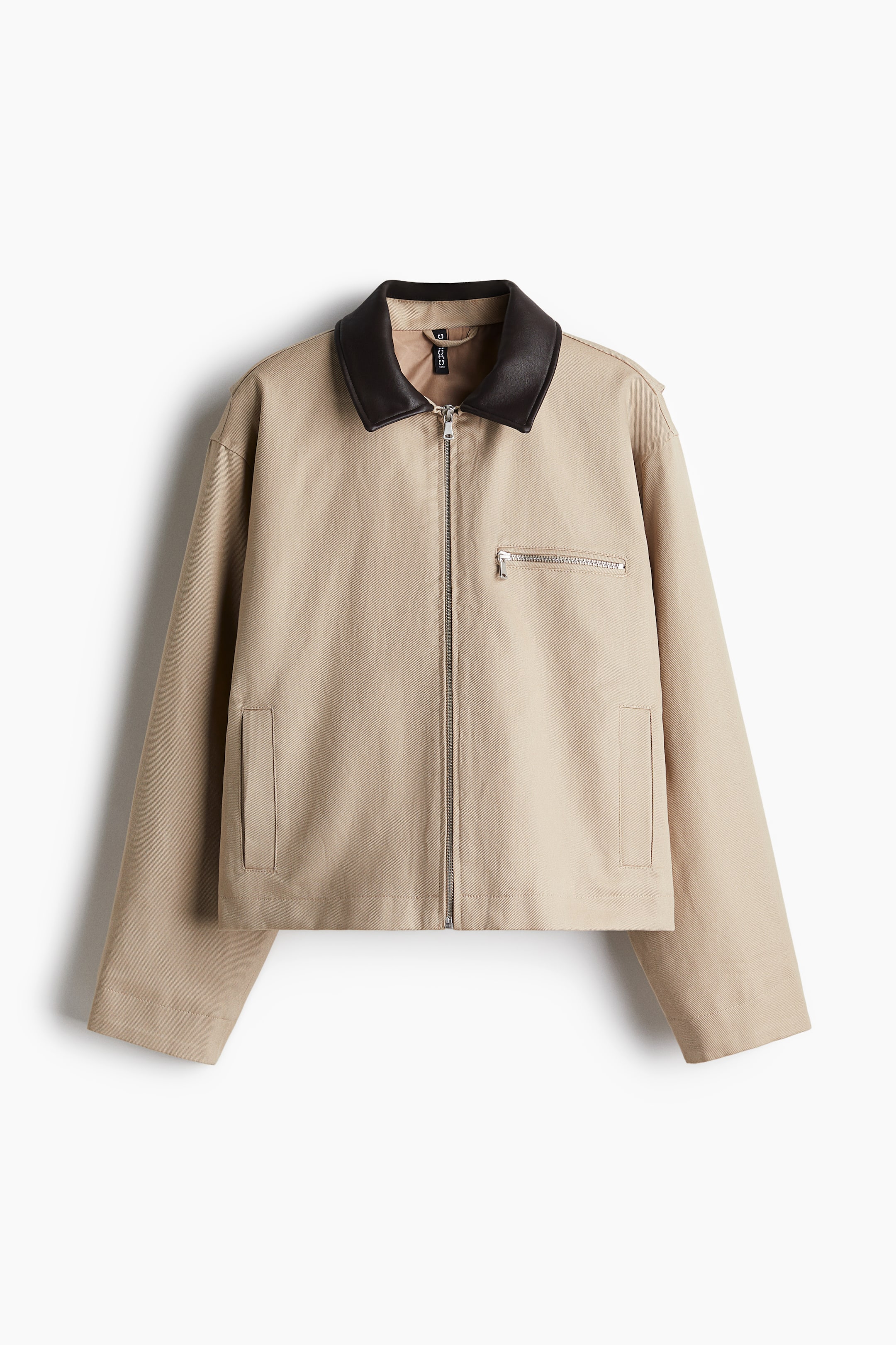 Coated-Collar Twill Jacket