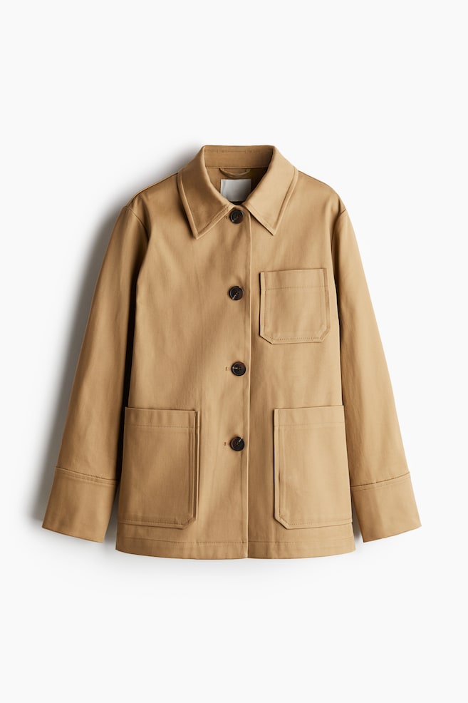 Pocket-detail jacket - Beige/Black - 1