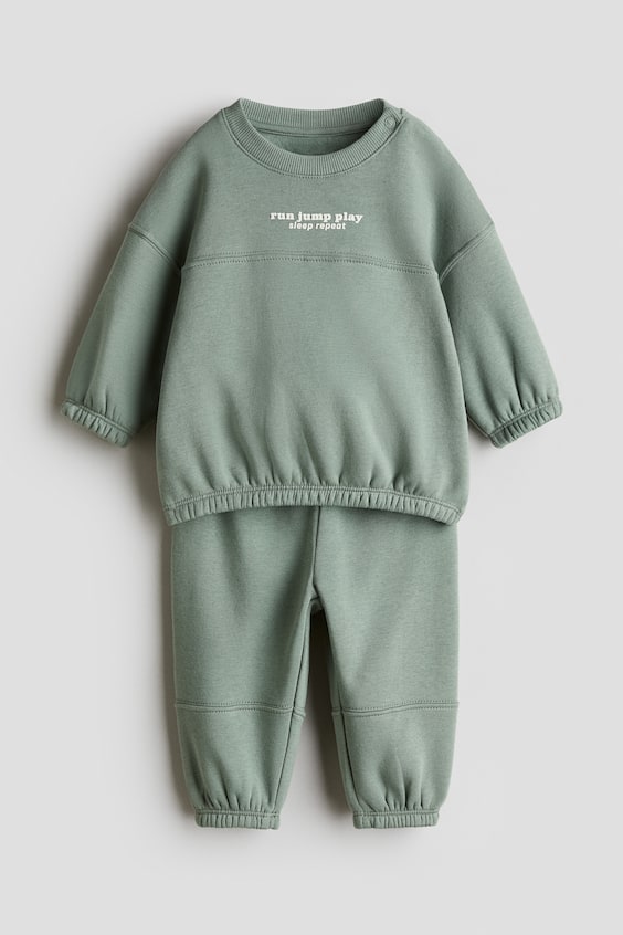 Детские топы H&M 2-Piece Brushed-Inside Sweatsuit