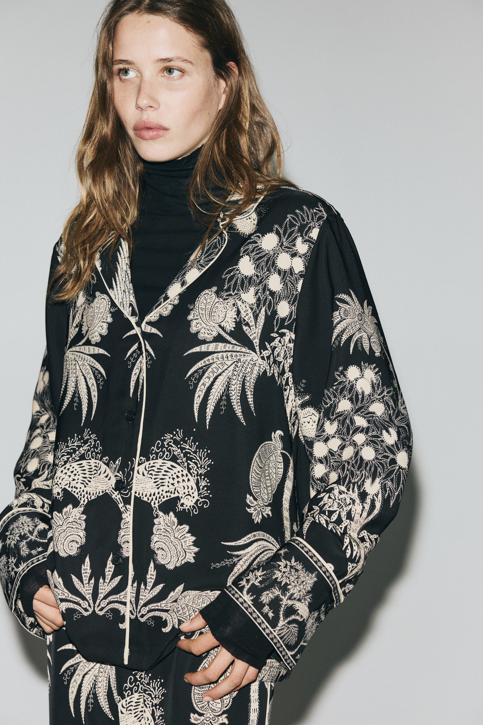 Printed resort shirt - Black/Patterned - 5