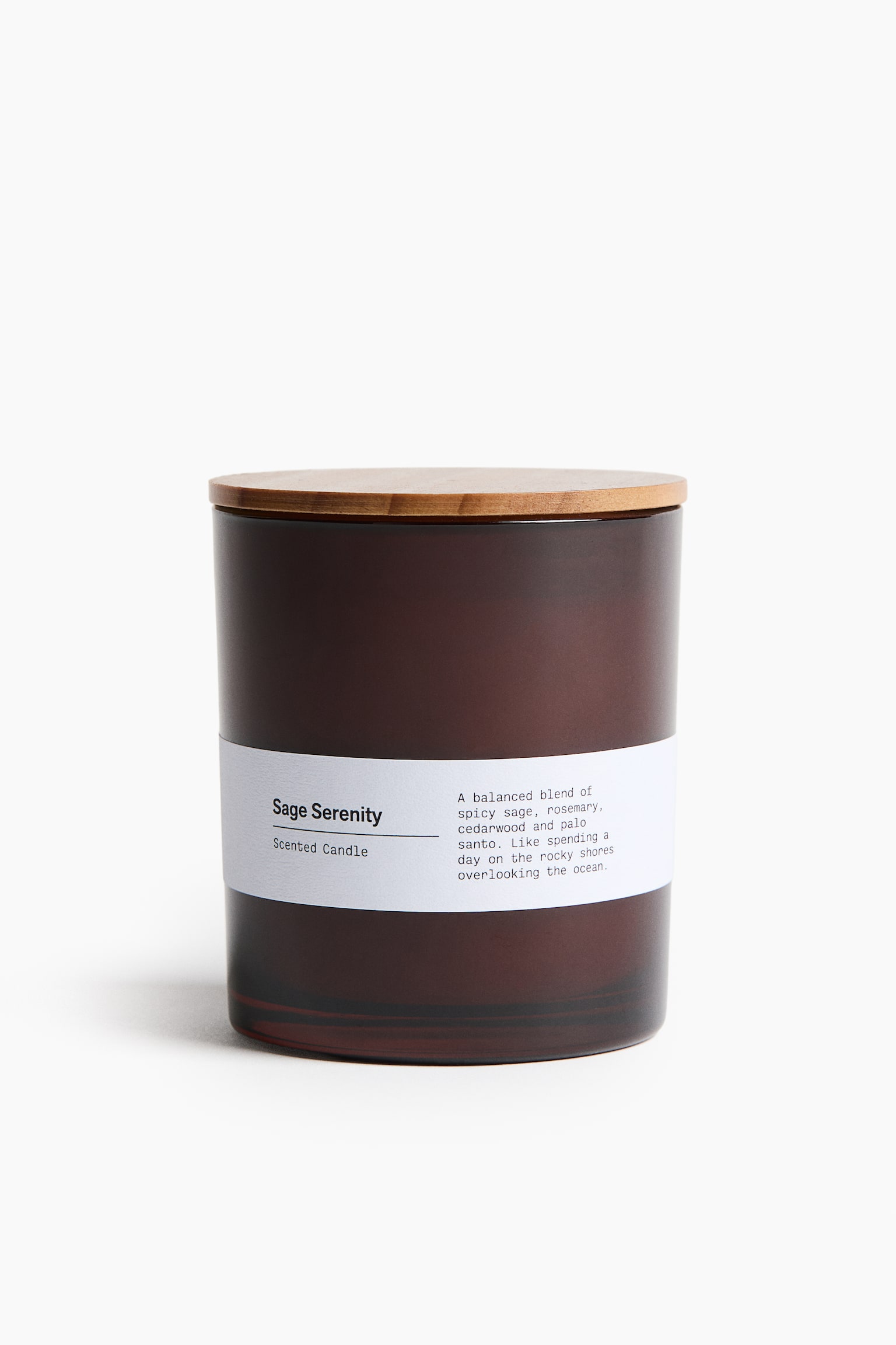 Wood-lid scented candle - Sage Serenity/Sublime Patchouli/Crisp Cotton/Vintage Woods