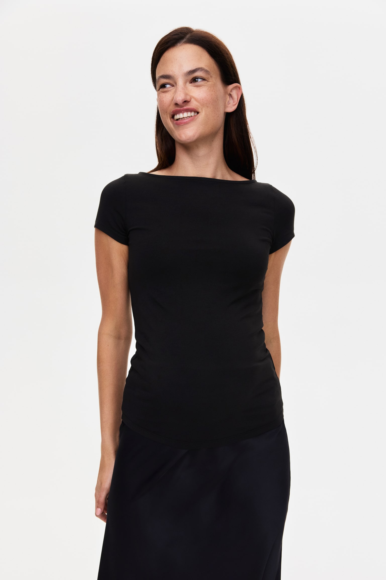 MAMA Boat-neck top - Black - 5