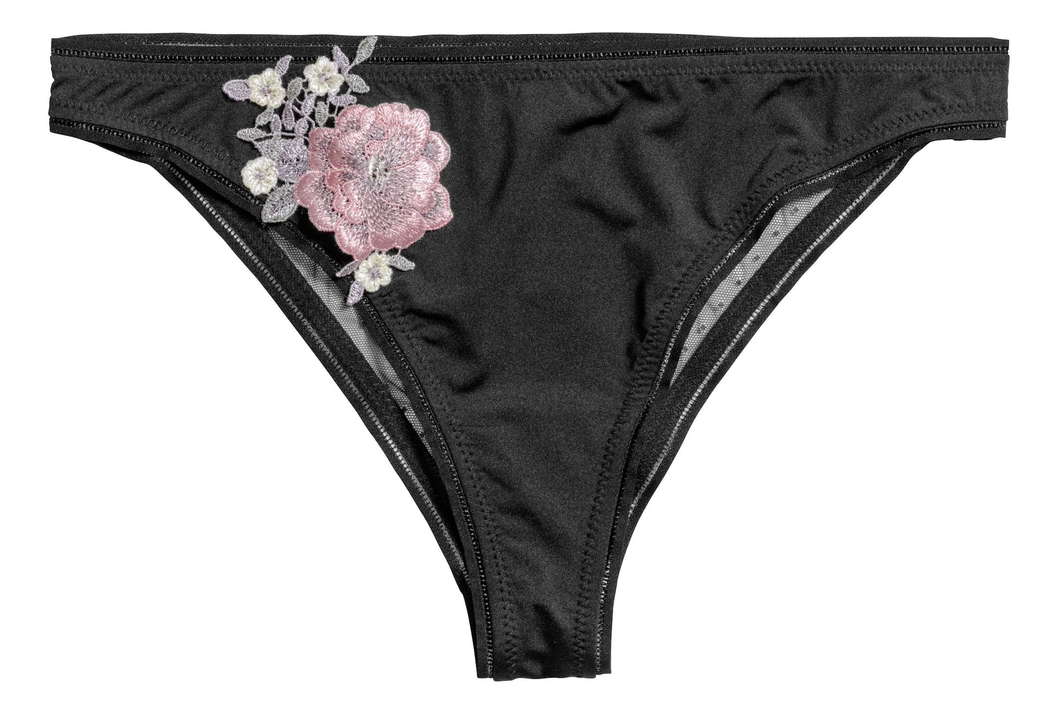 View larger image: Microfibre Brazilian briefs - Black/Pink - Ladies | H&M GB 1