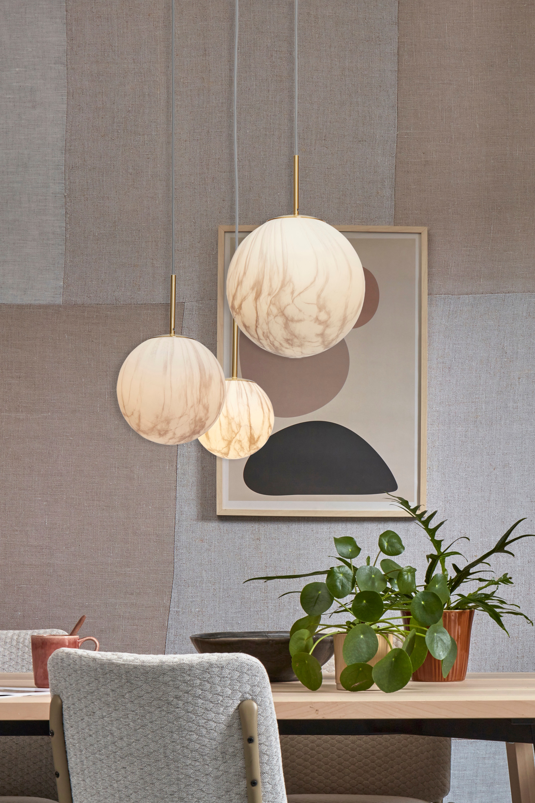 Carrara Hängeleuchte - Antikes Gold