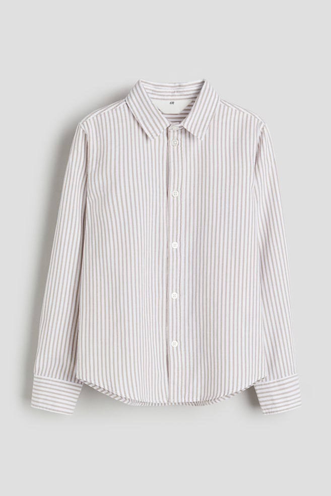 Cotton shirt - White/Beige striped/White/Navy blue/Light blue/dc/dc/dc - 1