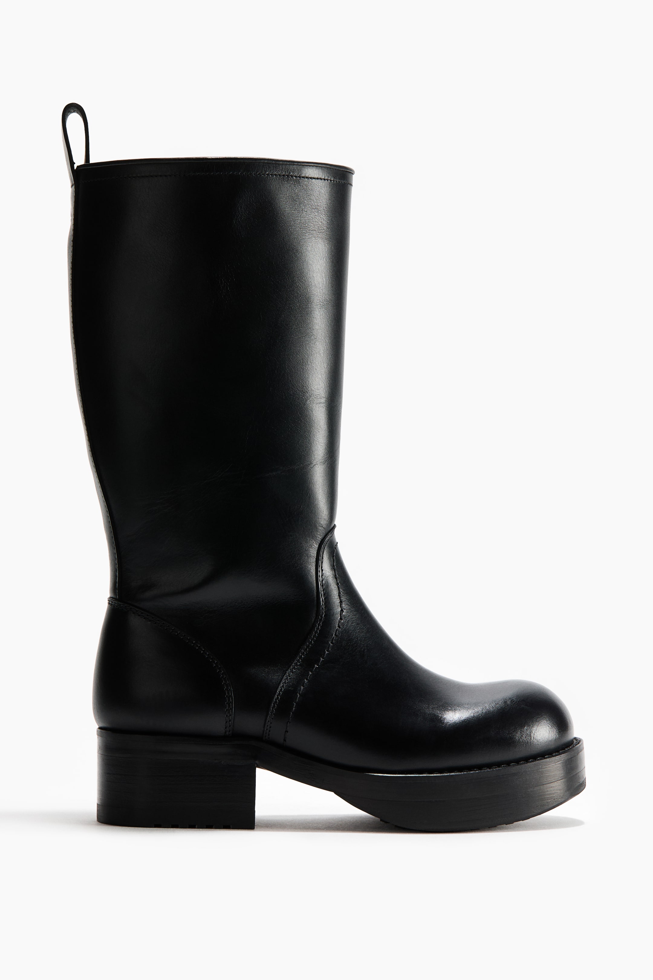 Bottes en cuir de hauteur mi-mollet