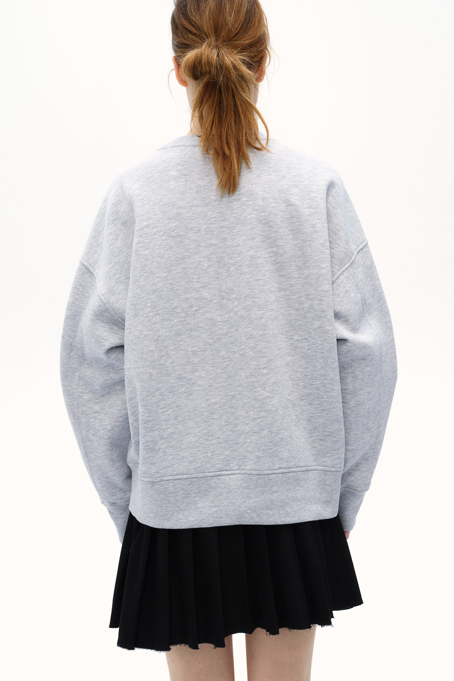 Oversized motif-detail sweatshirt - Light grey marl/Rhinestones/Light dusty pink/Bow/Cream/Health Culture/Cream/New York - 3