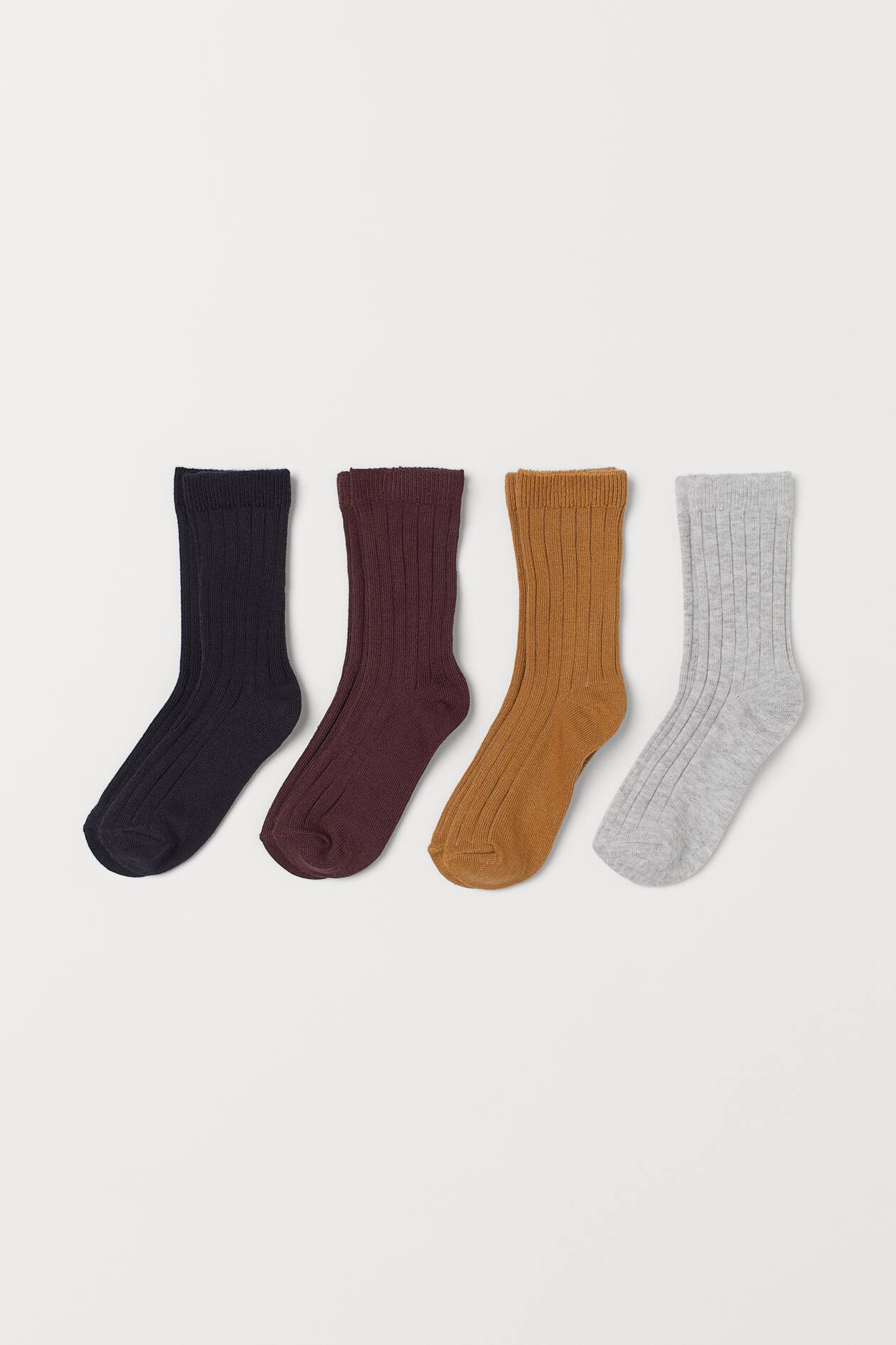 4-pack Socks - Dark red/mustard yellow - Kids | H&M US