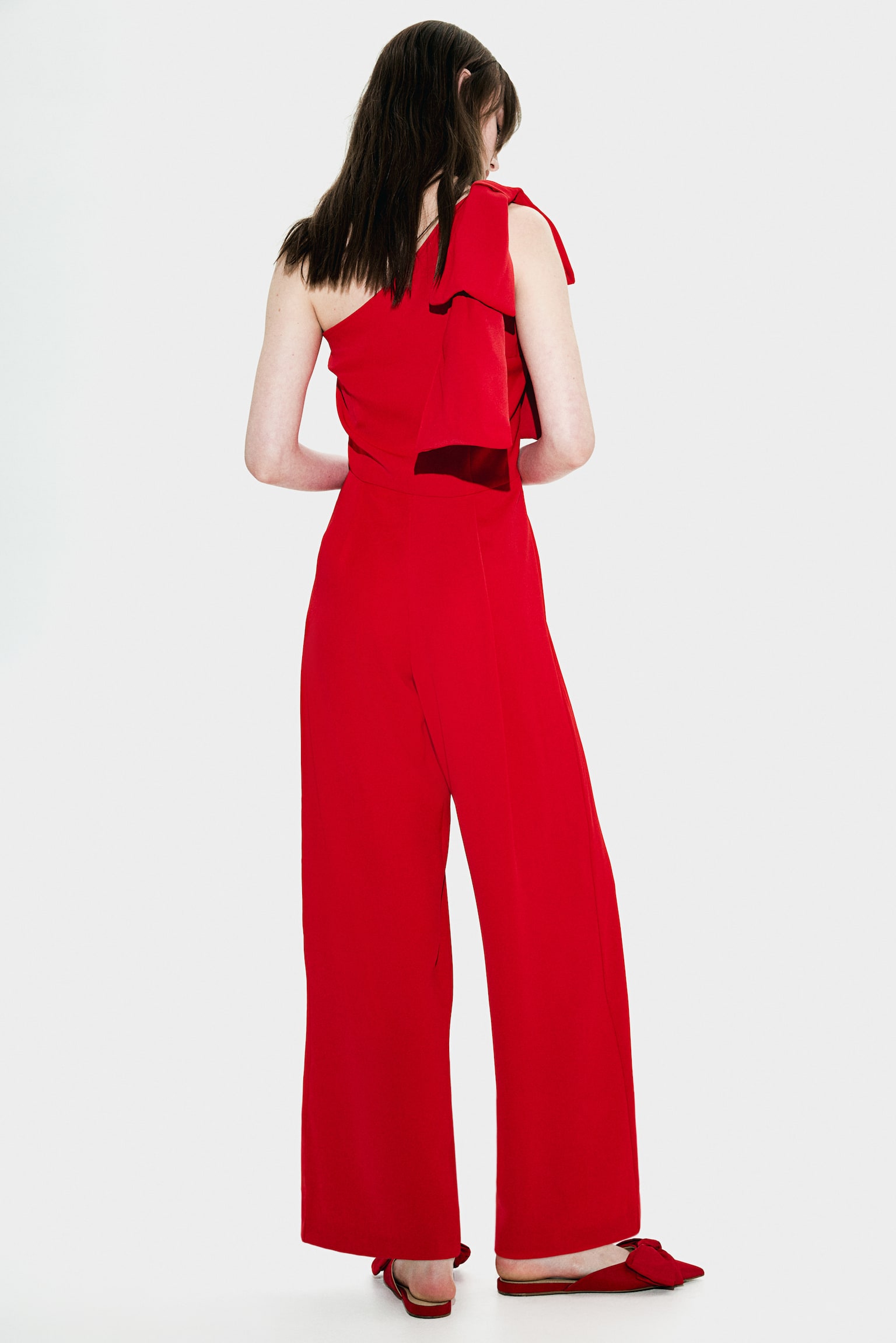 One-shoulder jumpsuit - Red/Black - 7