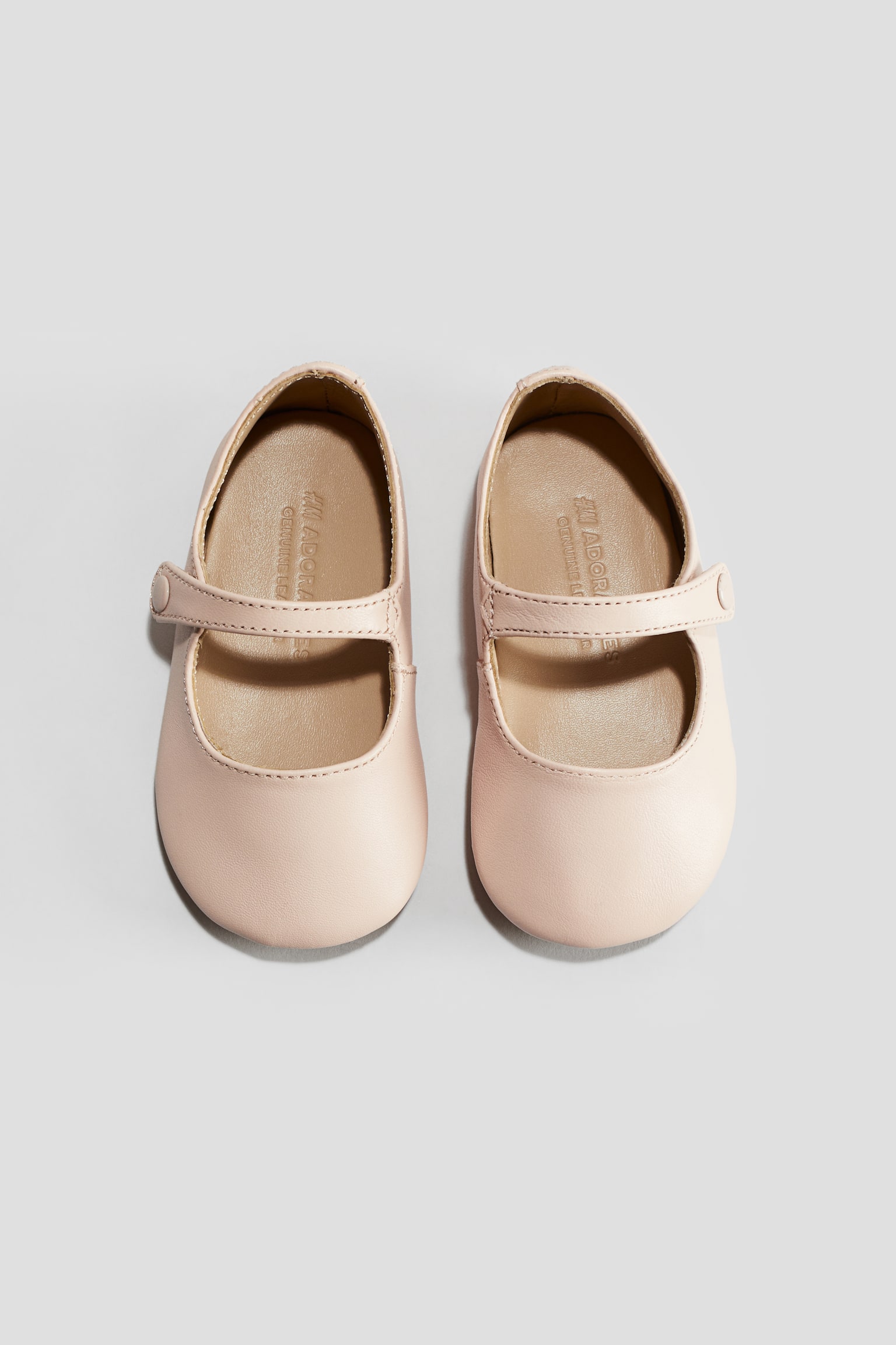 Детские балетки H&M Leather Ballet Flats, цвет: Пудрово-розовый — фото 3