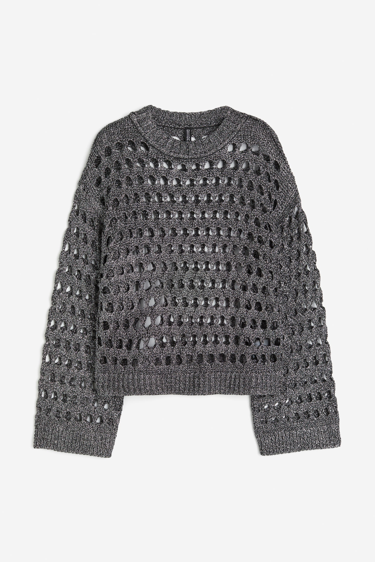 Hole-knit jumper - Dark grey - 1