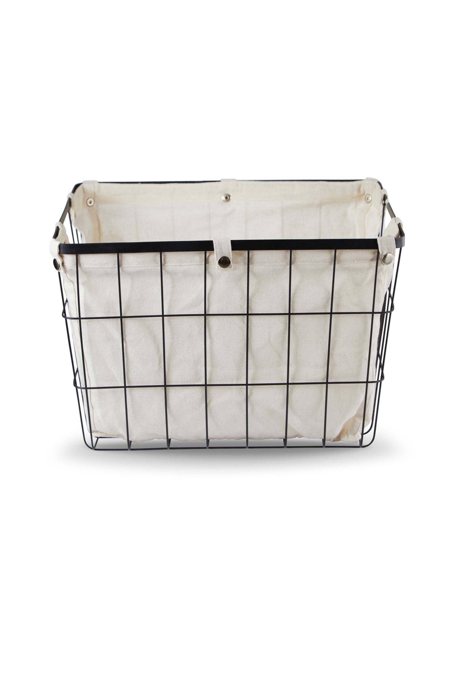 Large Wire Storage Basket - Black And Natural - 2