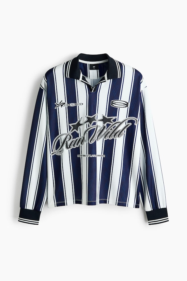 Loose Fit Soccer Jersey Style Shirt - Dark blue/Run Wild - 1