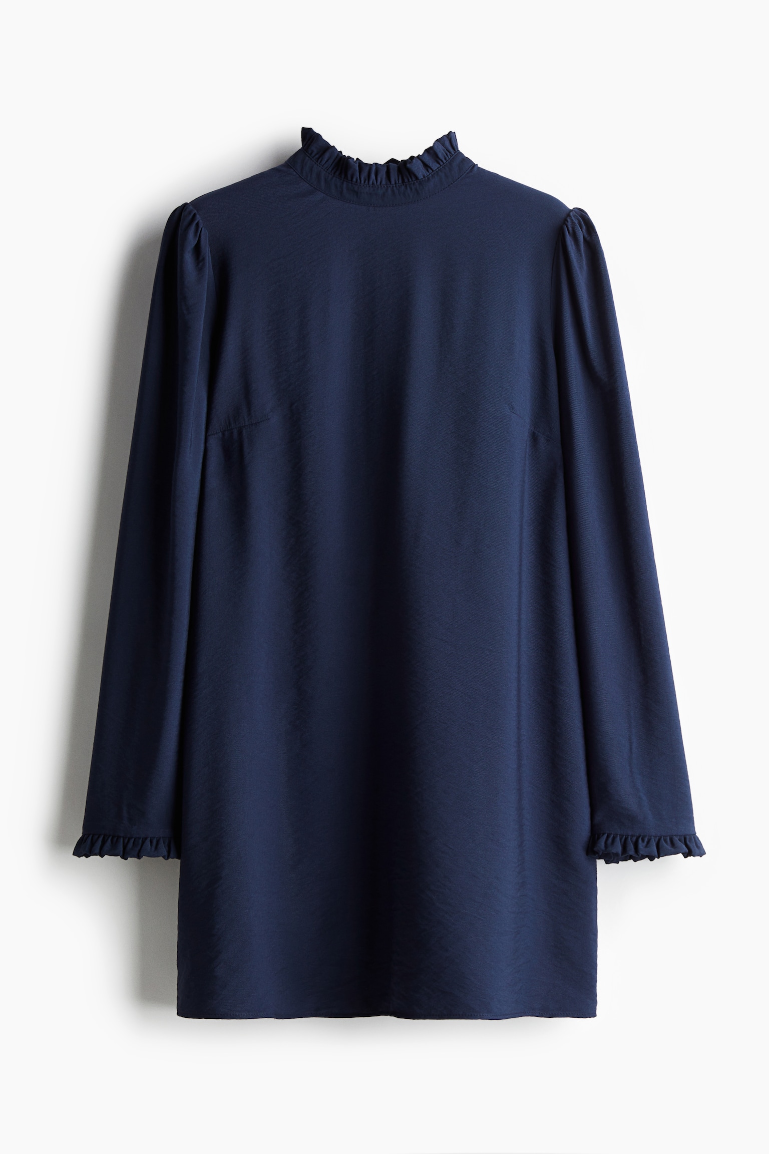 Frill-trimmed jersey dress - Dark blue/Blue/Floral - 2