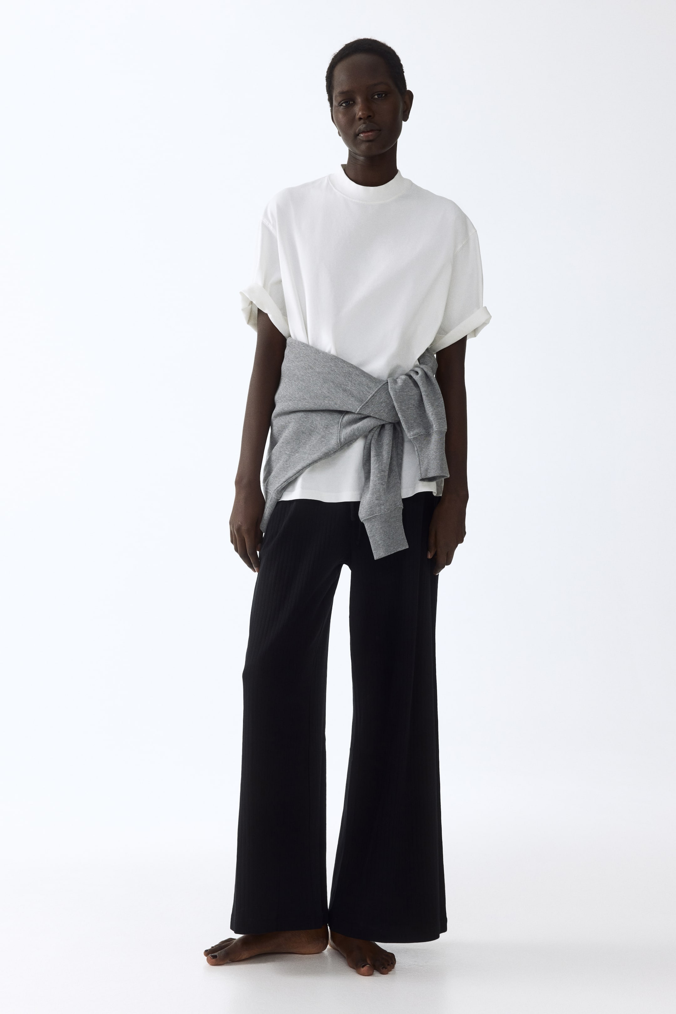 Женские брюки H&M Ribbed Drawstring Pants — фото 5