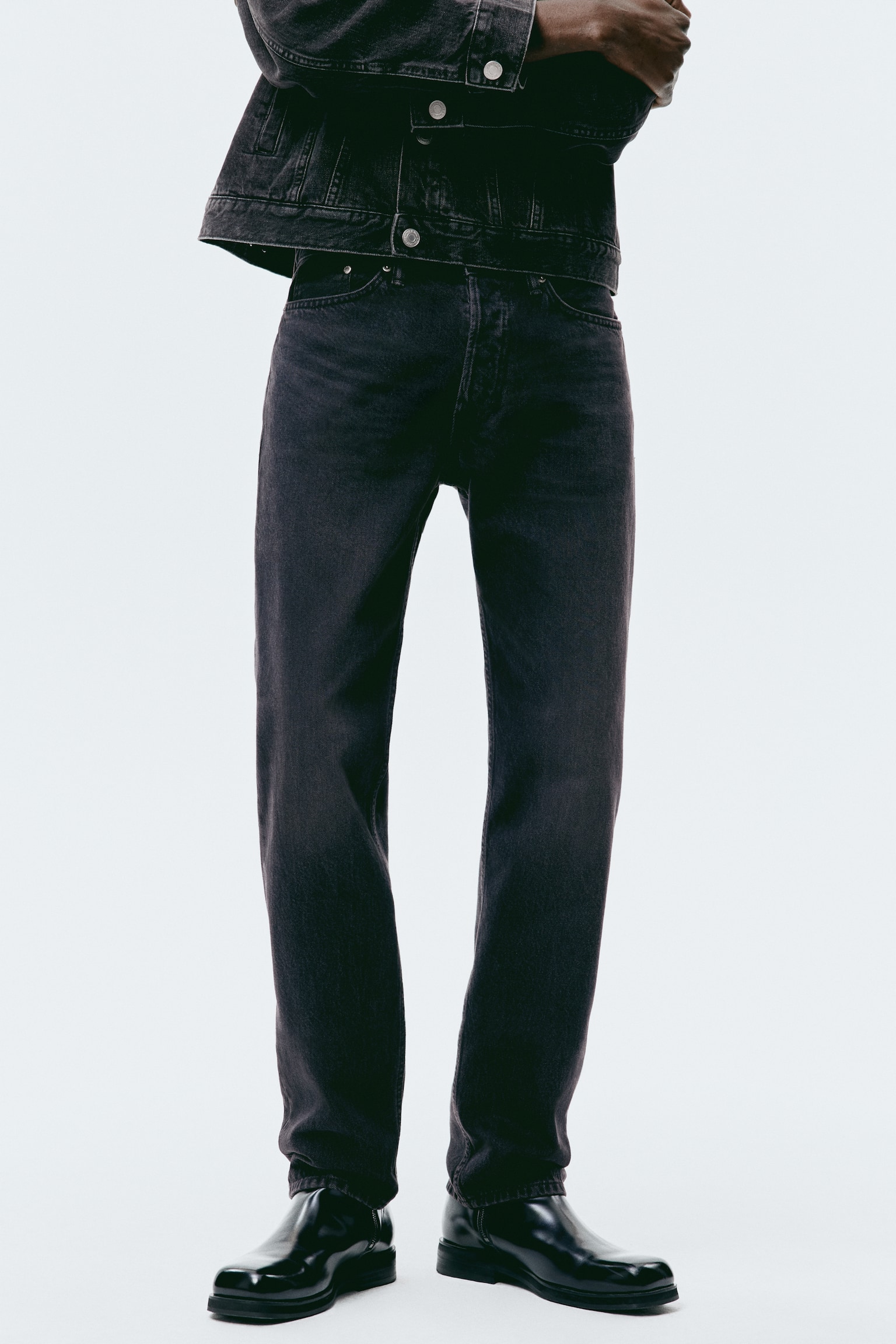 Original Straight Jeans -שחור ג'ינס - 4