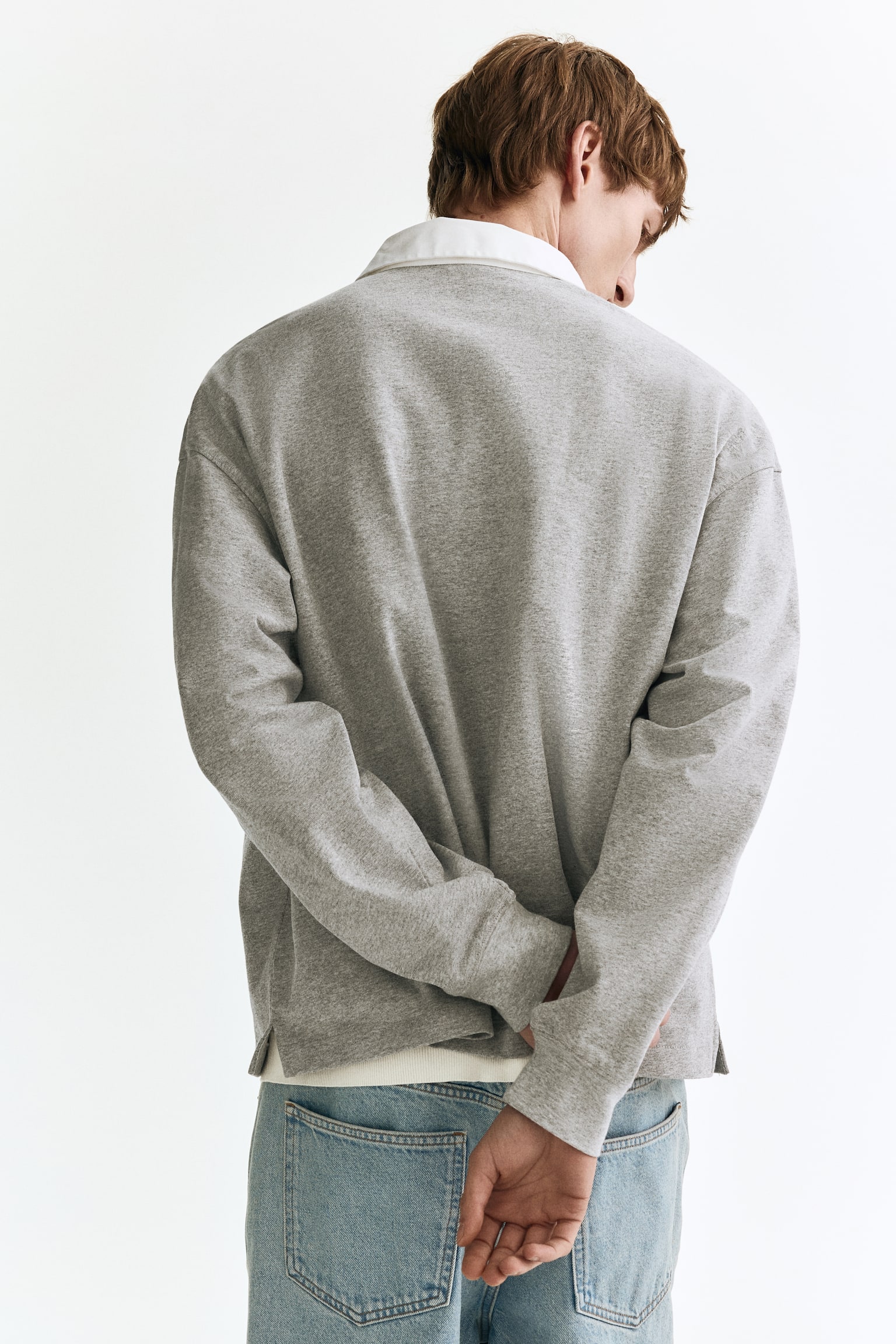 Loose Fit Cotton polo shirt - Grey marl/Colour block/Navy blue/Colour block/Light blue/Colour block - 6