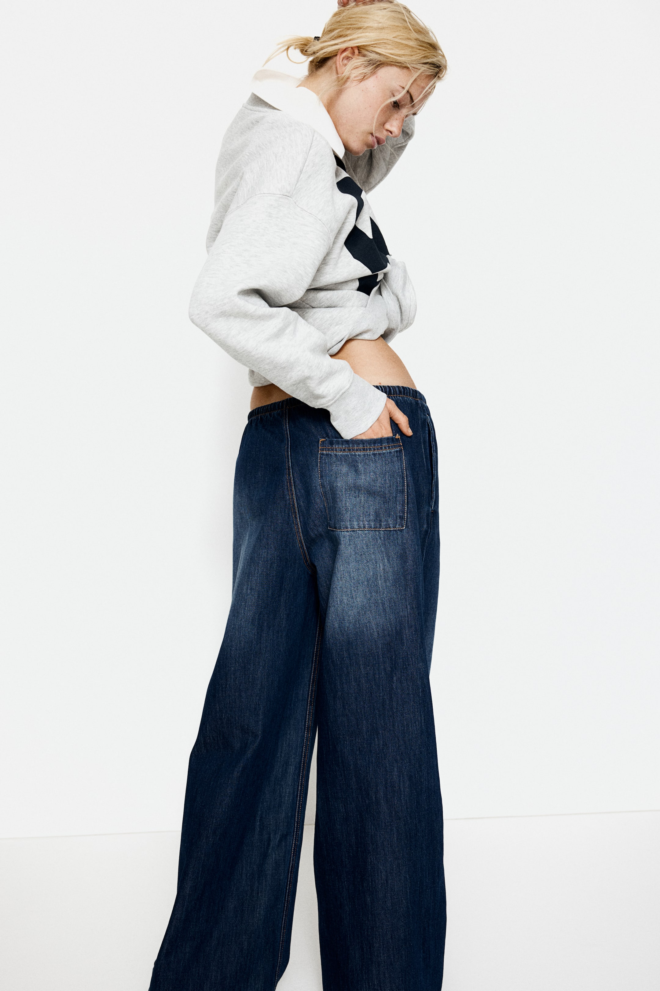 Denim Drawstring Pants