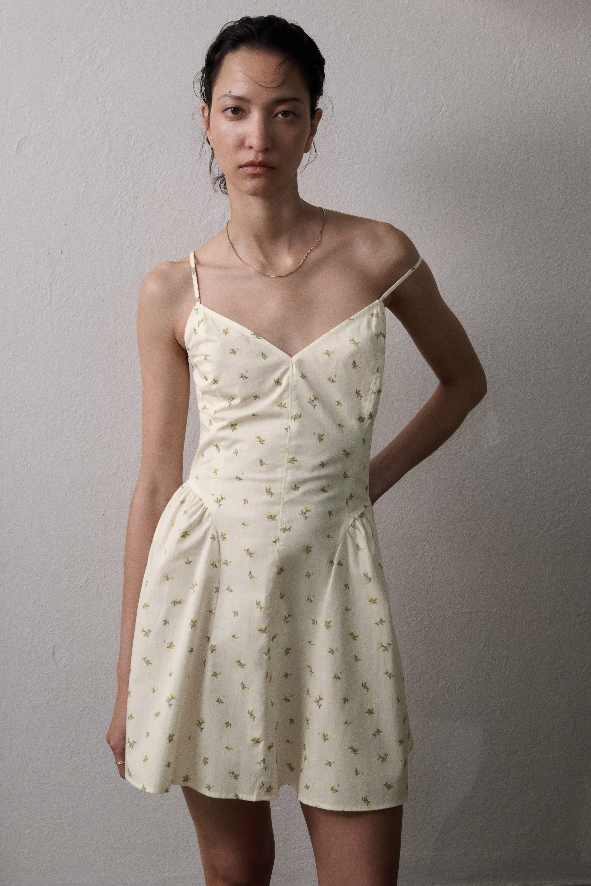 h&m white skater dress Ladies - Cream/Lemons Skater Dress - Size: XXL